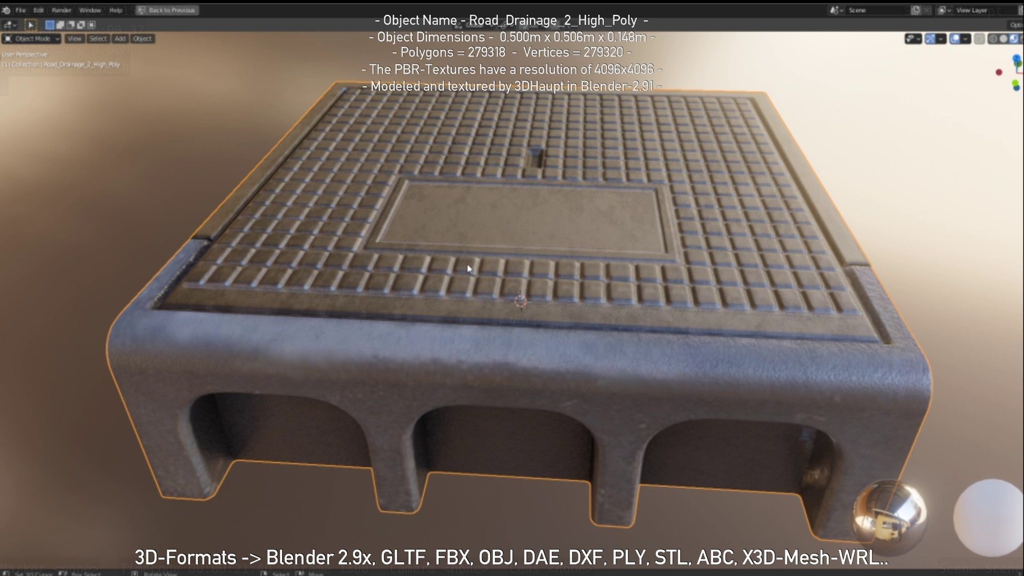 Road Drainage 2 High Poly Version 3D model_118