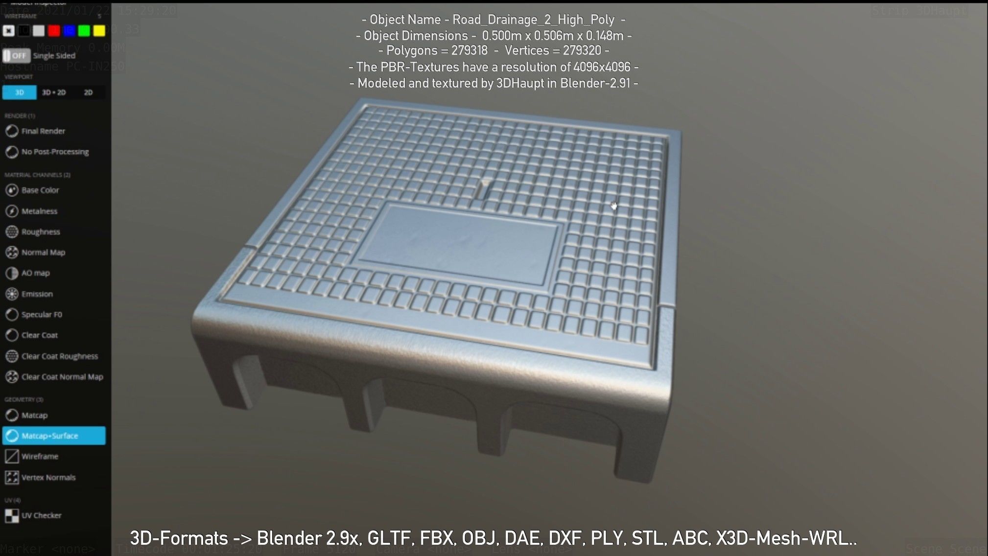Road Drainage 2 High Poly Version 3D model_141