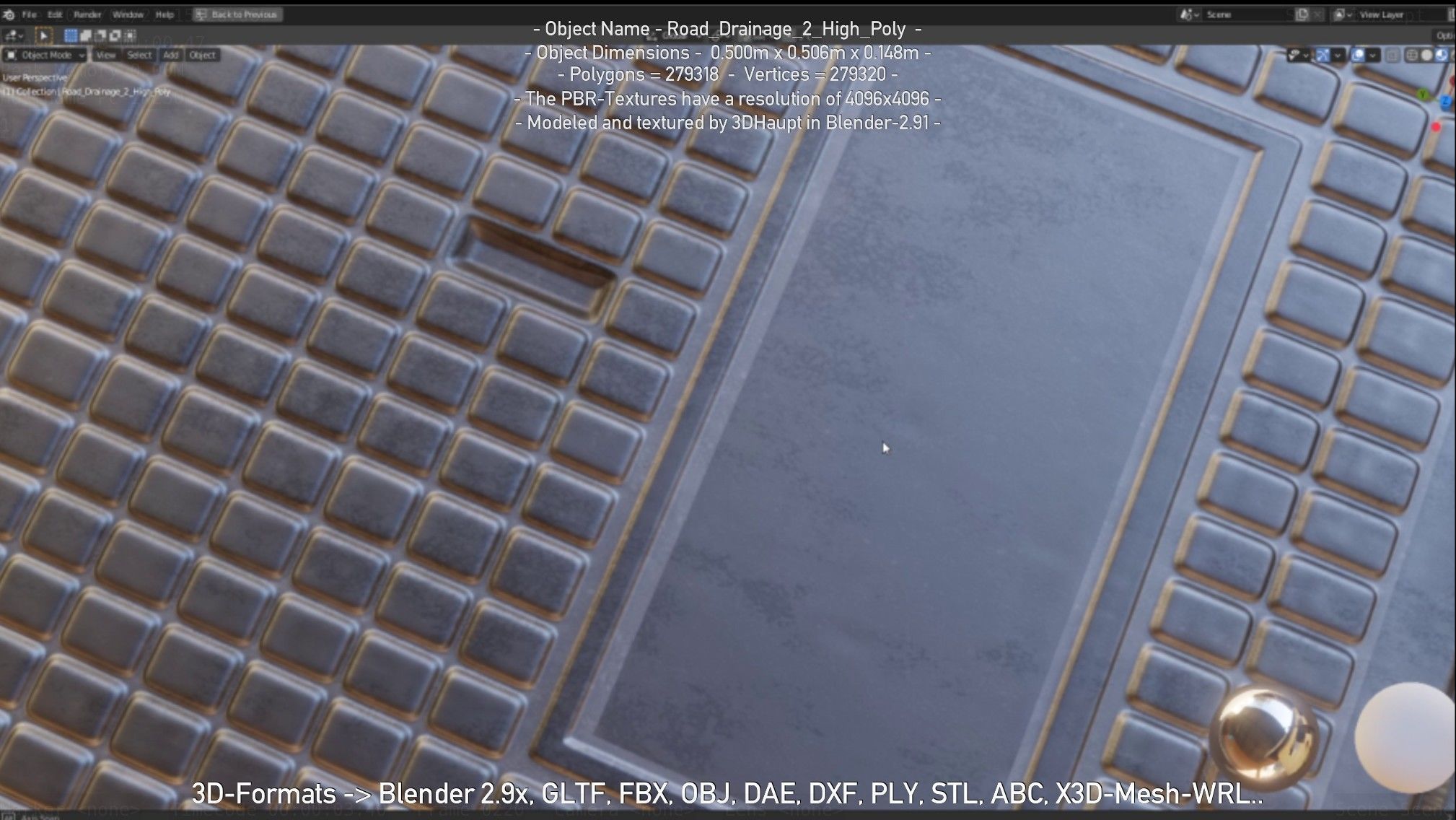 Road Drainage 2 High Poly Version 3D model_147