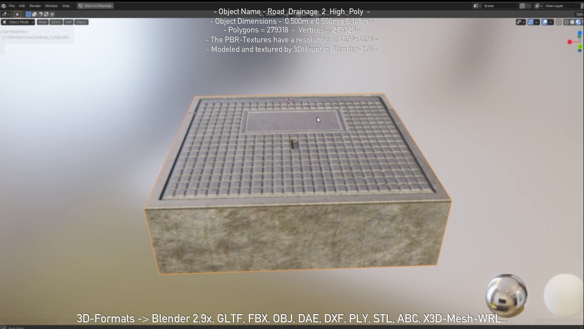 Road Drainage 2 High Poly Version 3D model_106