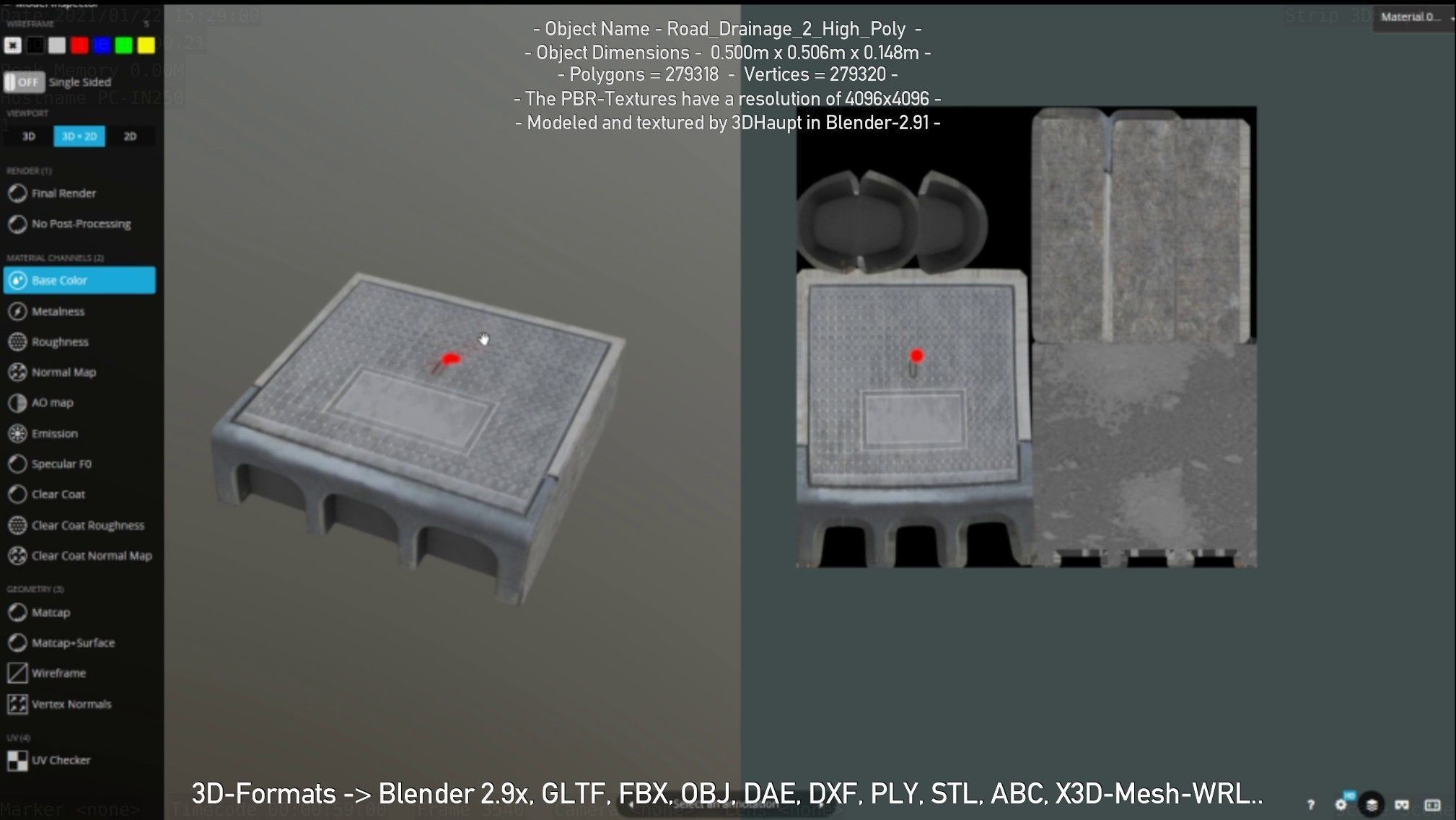 Road Drainage 2 High Poly Version 3D model_131
