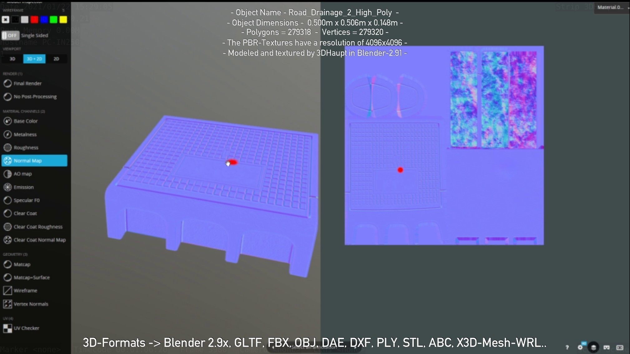 Road Drainage 2 High Poly Version 3D model_26