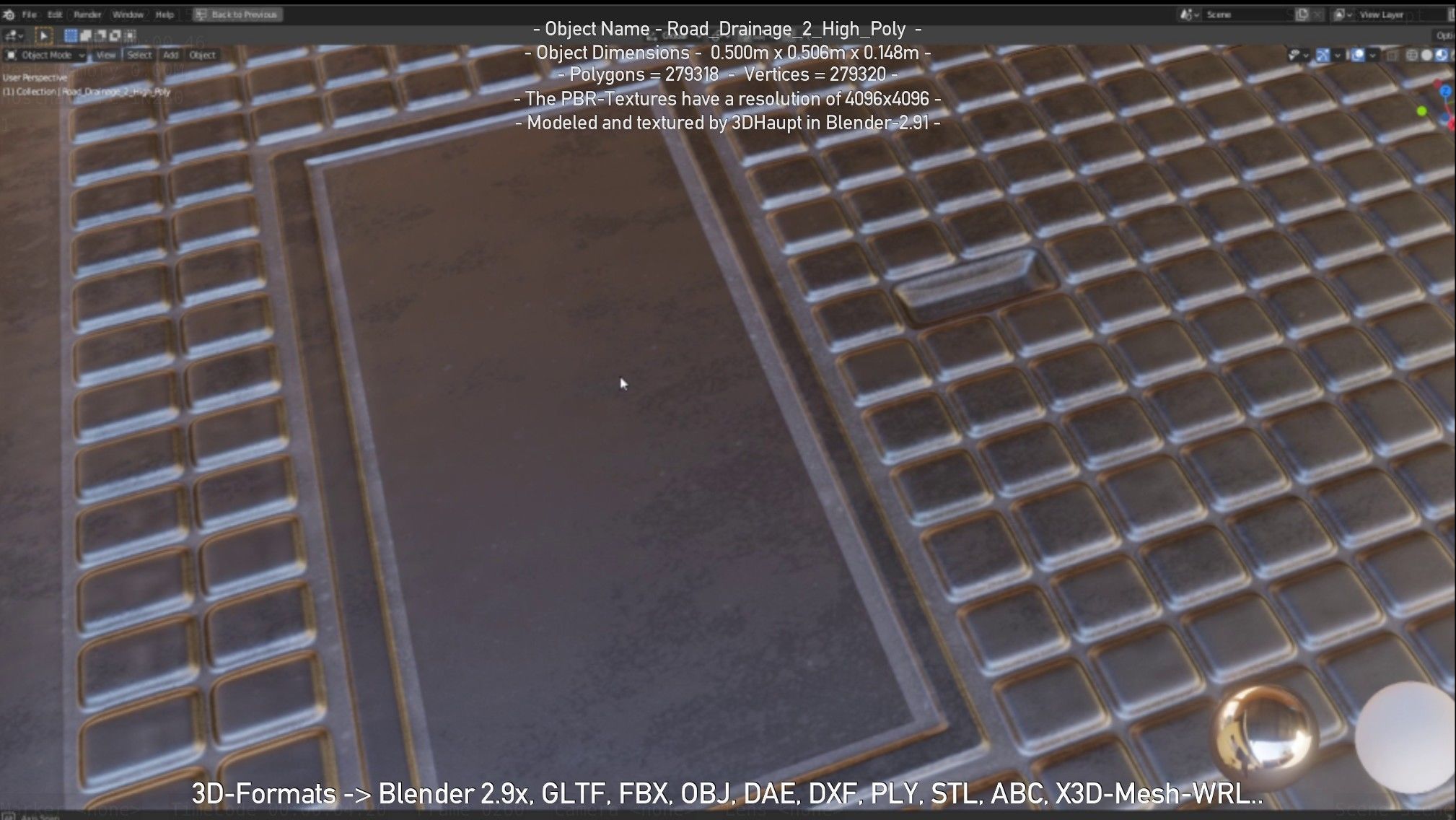 Road Drainage 2 High Poly Version 3D model_80