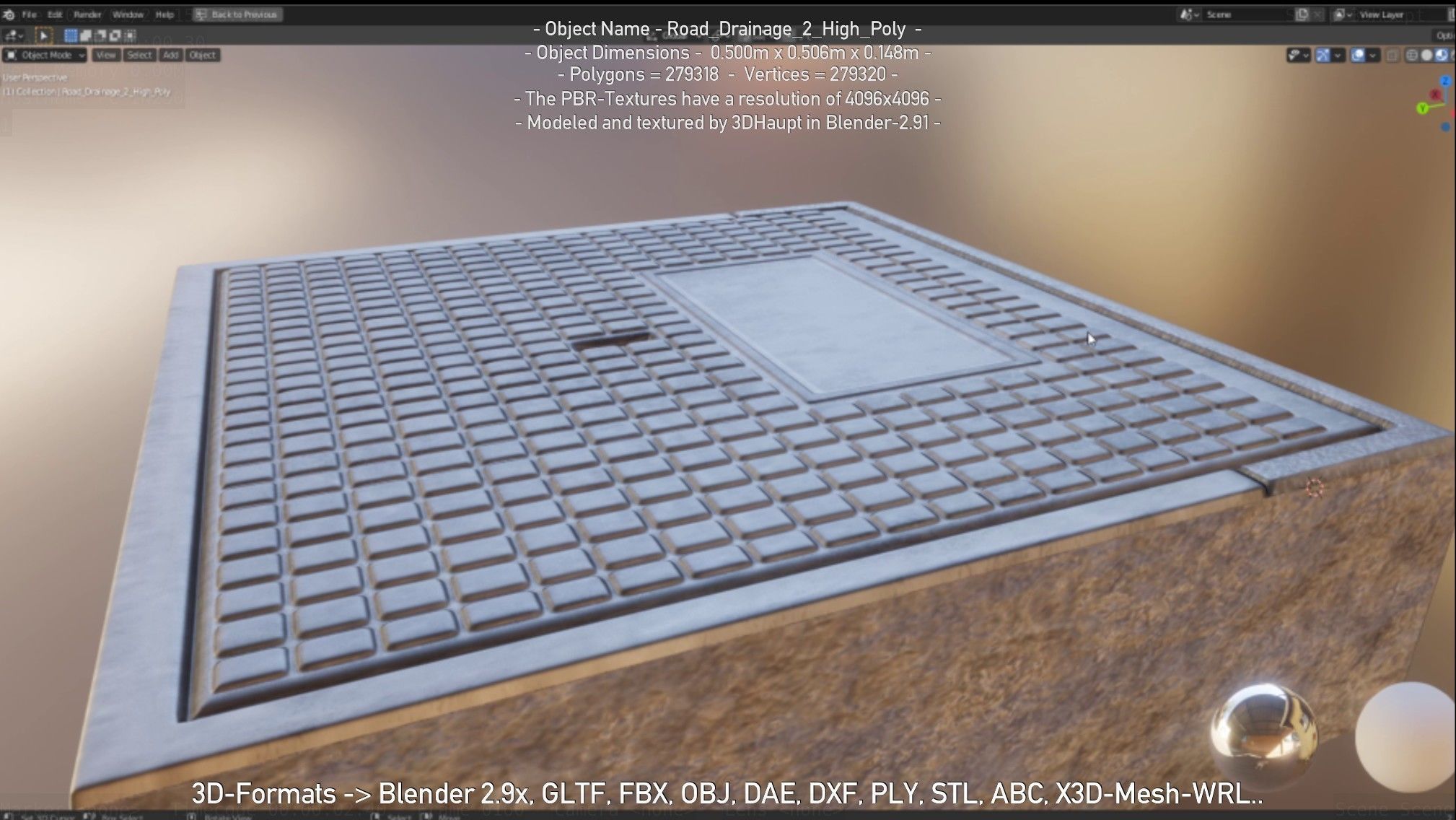 Road Drainage 2 High Poly Version 3D model_110
