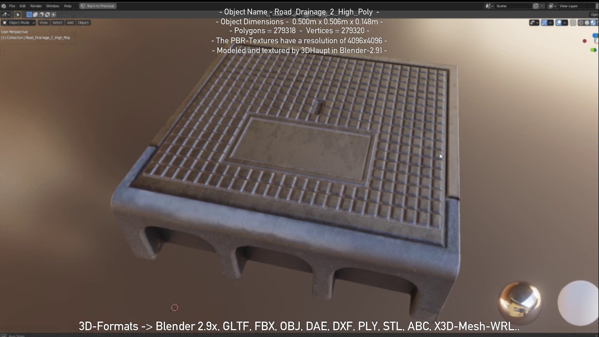 Road Drainage 2 High Poly Version 3D model_77