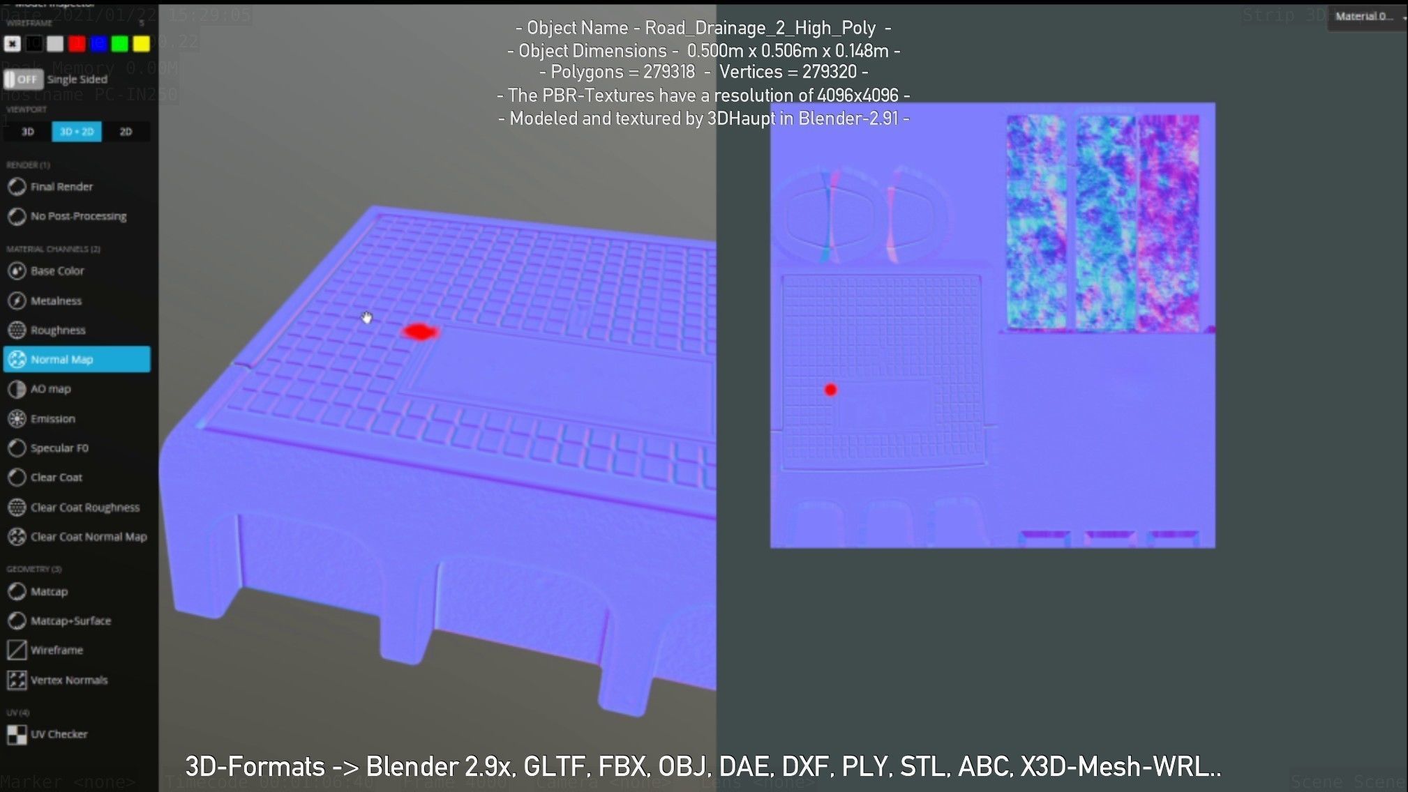 Road Drainage 2 High Poly Version 3D model_58