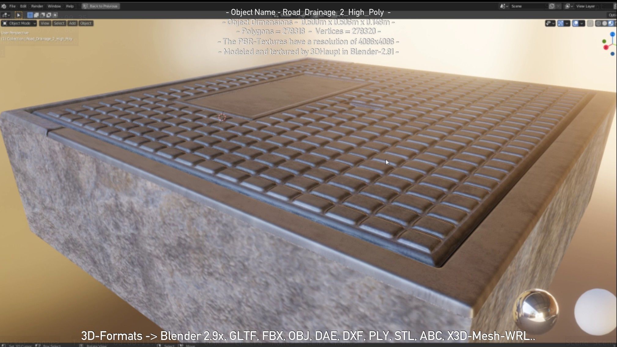 Road Drainage 2 High Poly Version 3D model_55