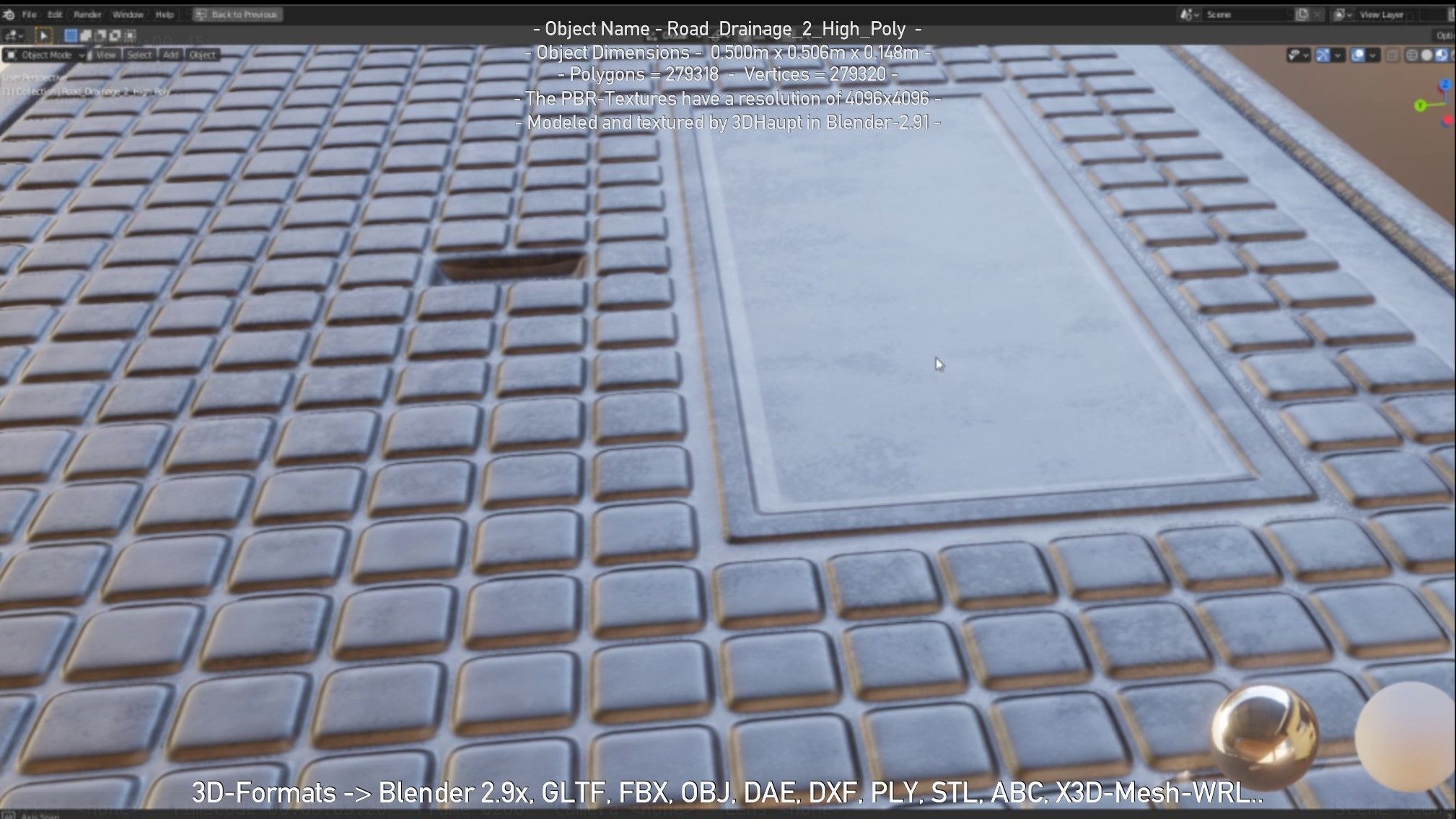 Road Drainage 2 High Poly Version 3D model_9