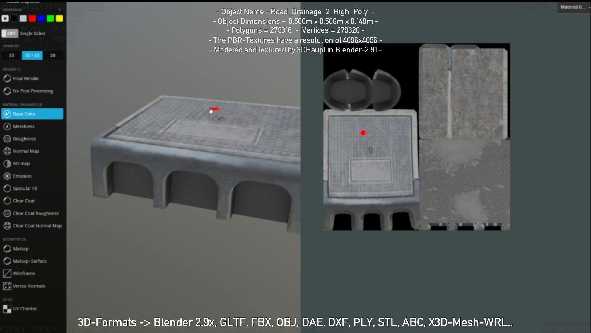Road Drainage 2 High Poly Version 3D model_53