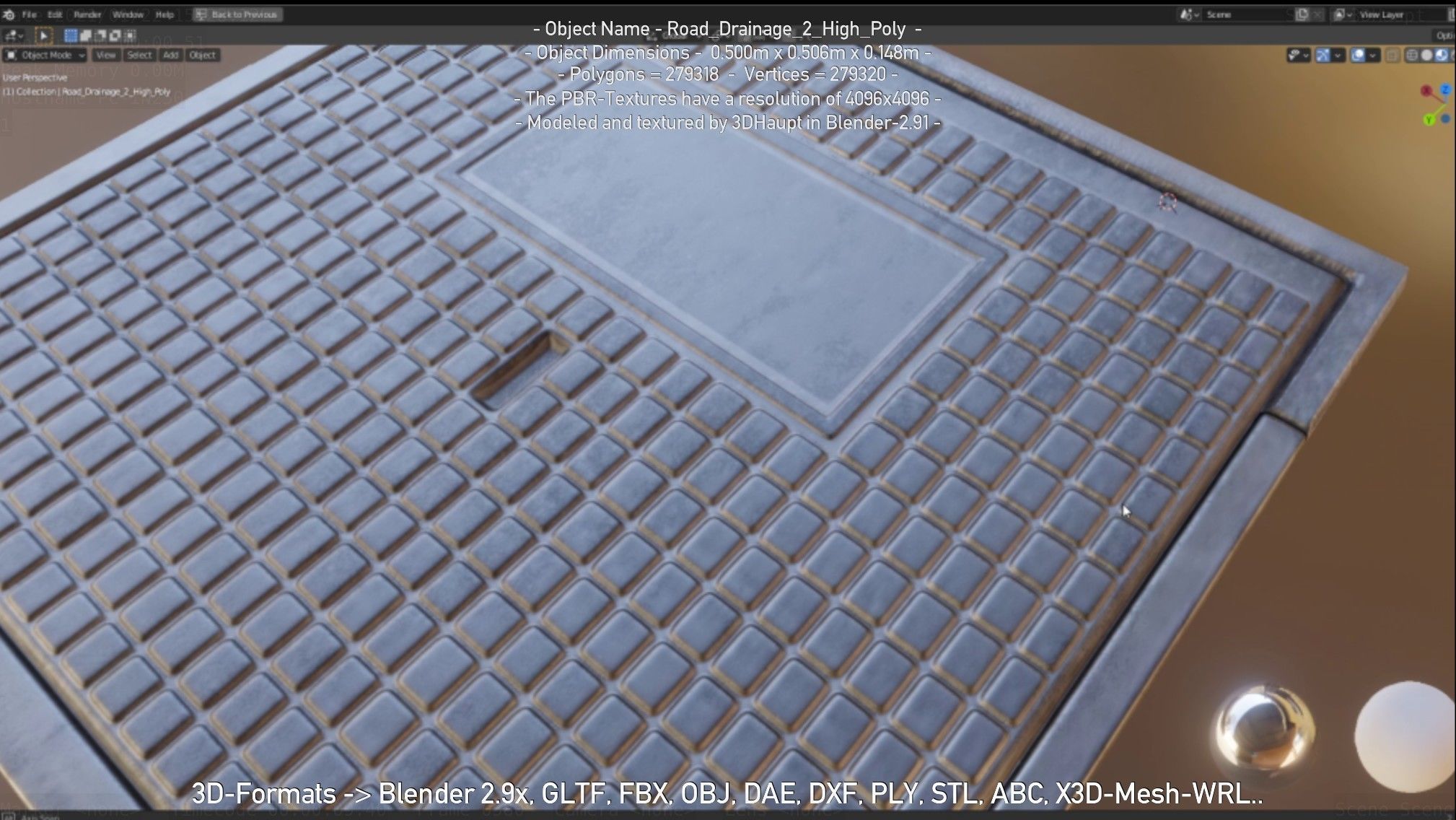 Road Drainage 2 High Poly Version 3D model_12