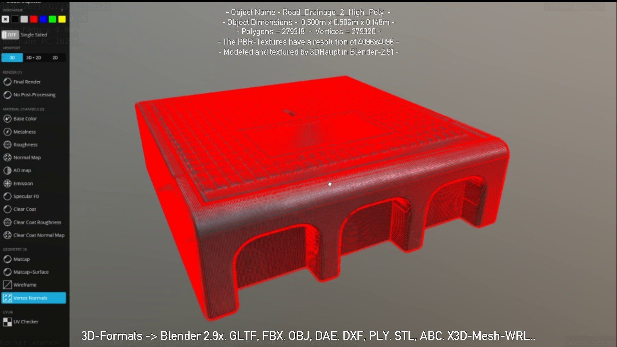 Road Drainage 2 High Poly Version 3D model_72