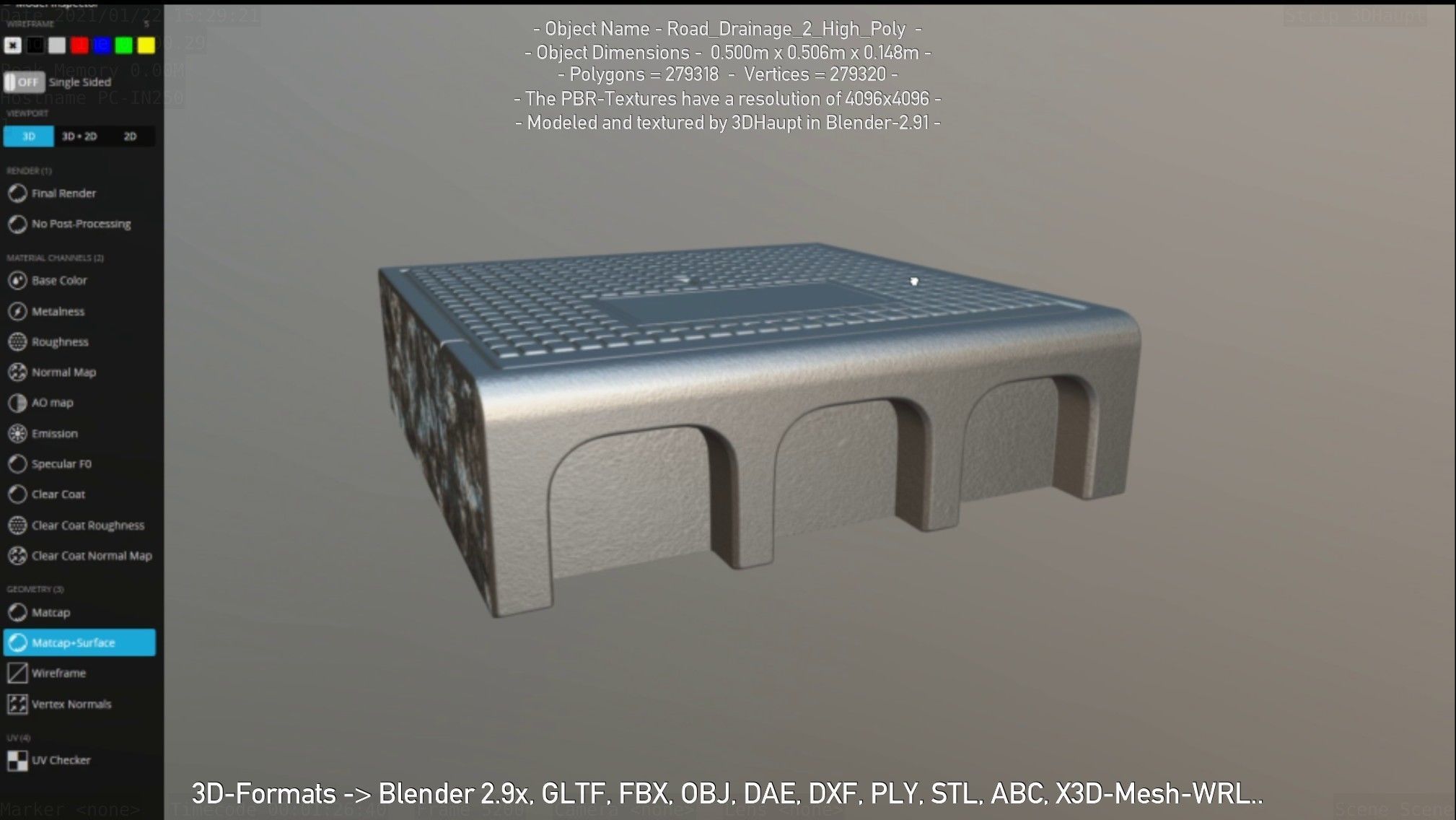 Road Drainage 2 High Poly Version 3D model_102
