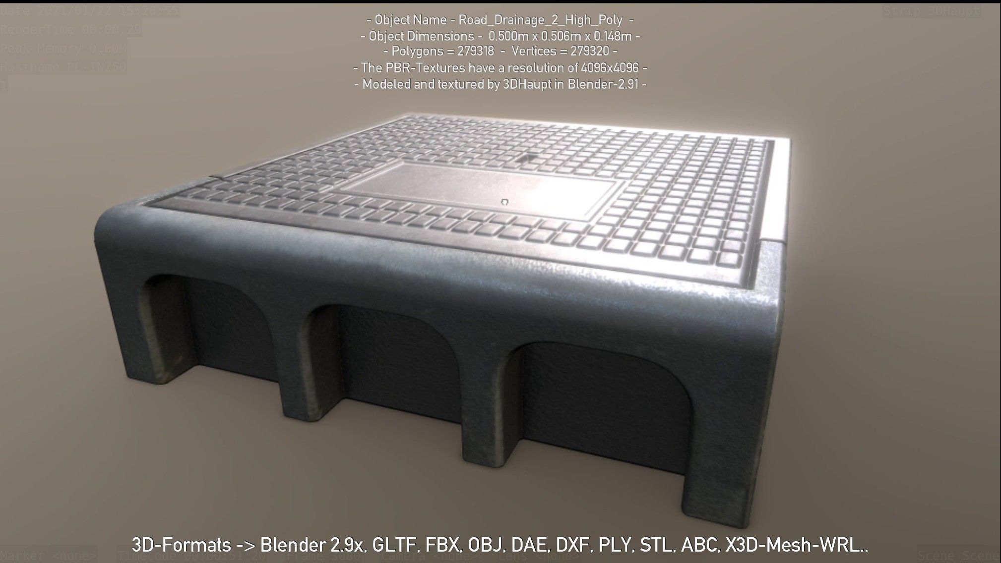 Road Drainage 2 High Poly Version 3D model_49