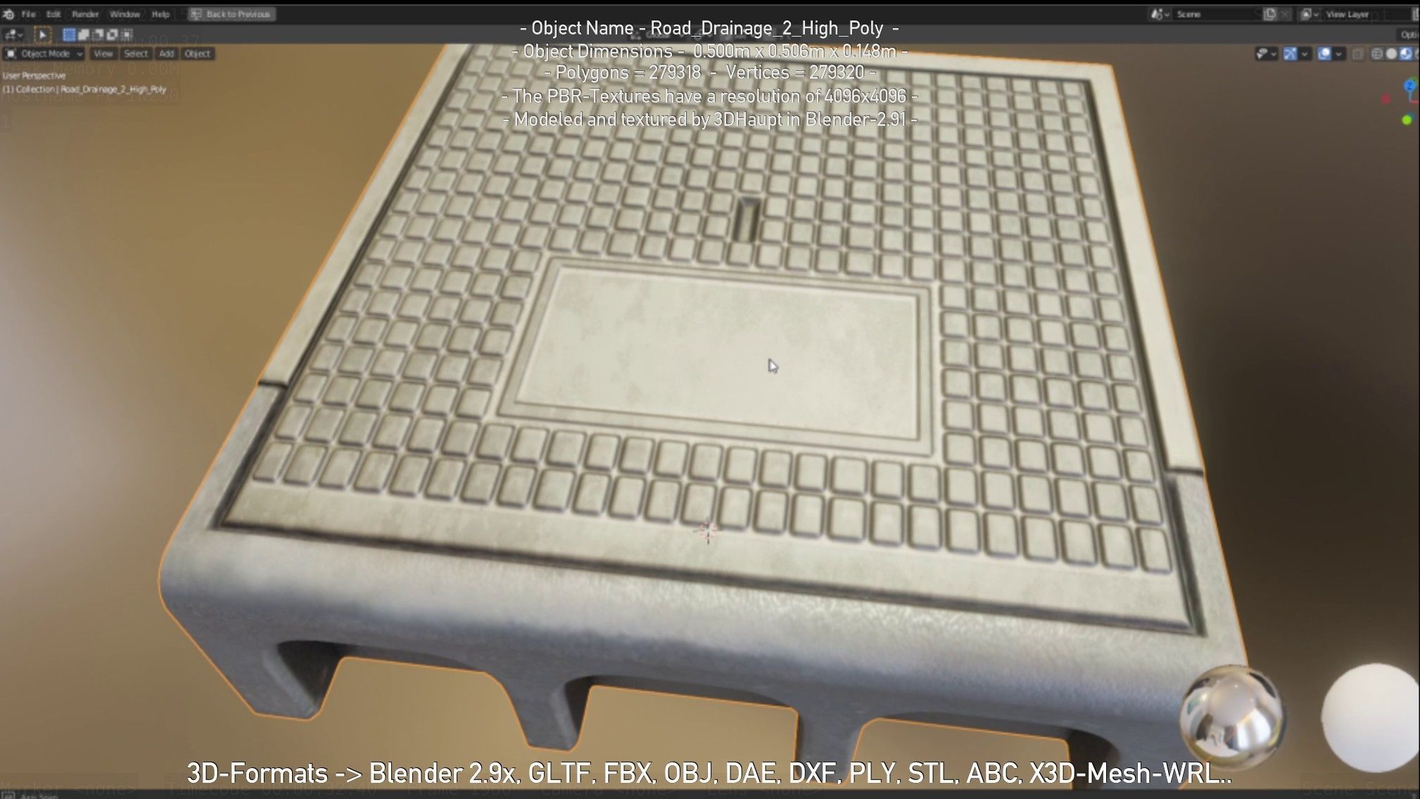 Road Drainage 2 High Poly Version 3D model_117