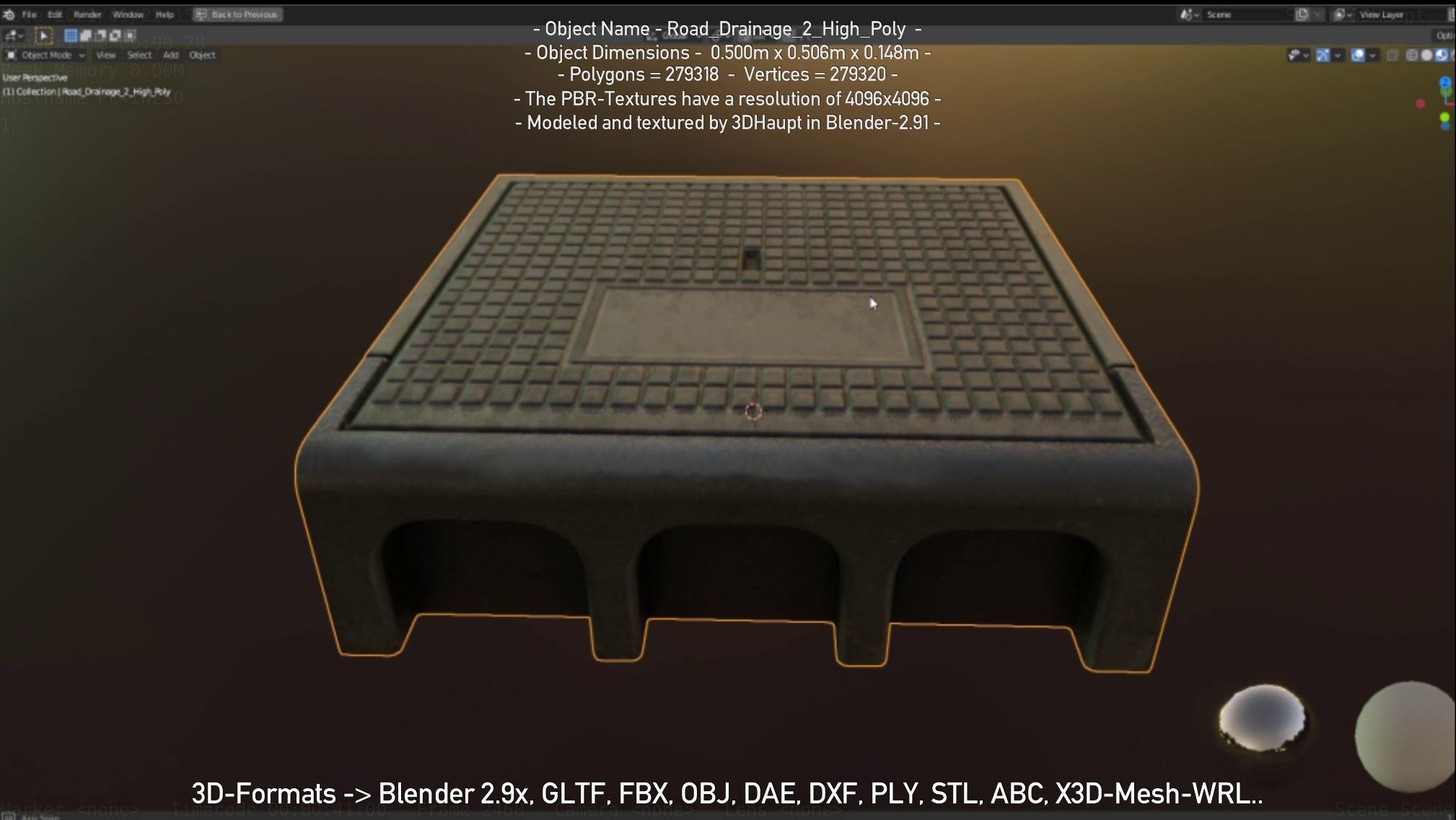 Road Drainage 2 High Poly Version 3D model_150