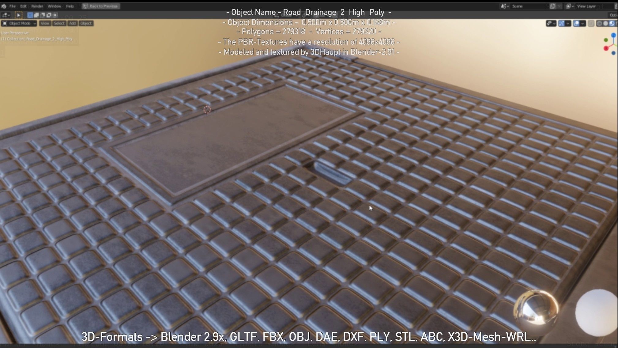 Road Drainage 2 High Poly Version 3D model_13