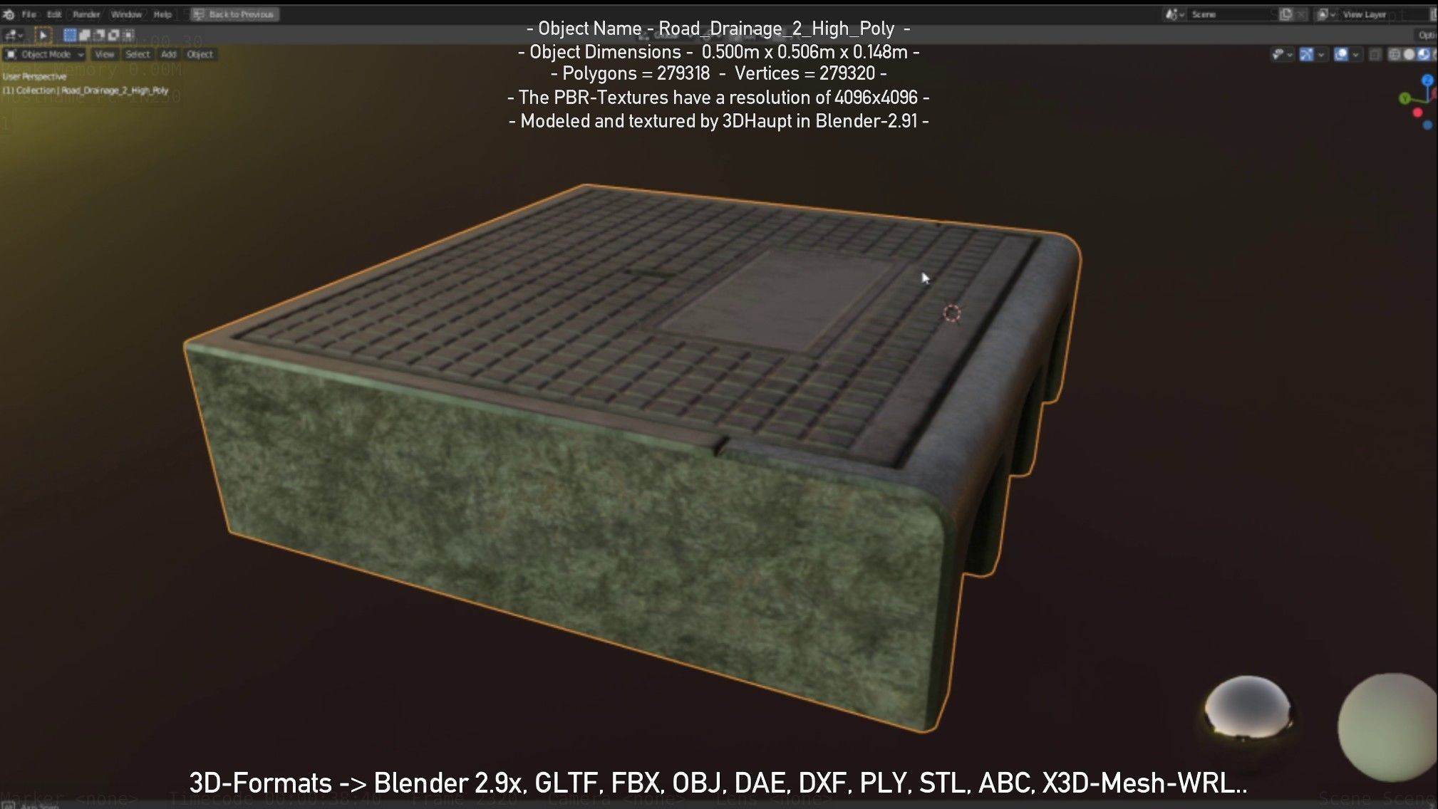 Road Drainage 2 High Poly Version 3D model_121