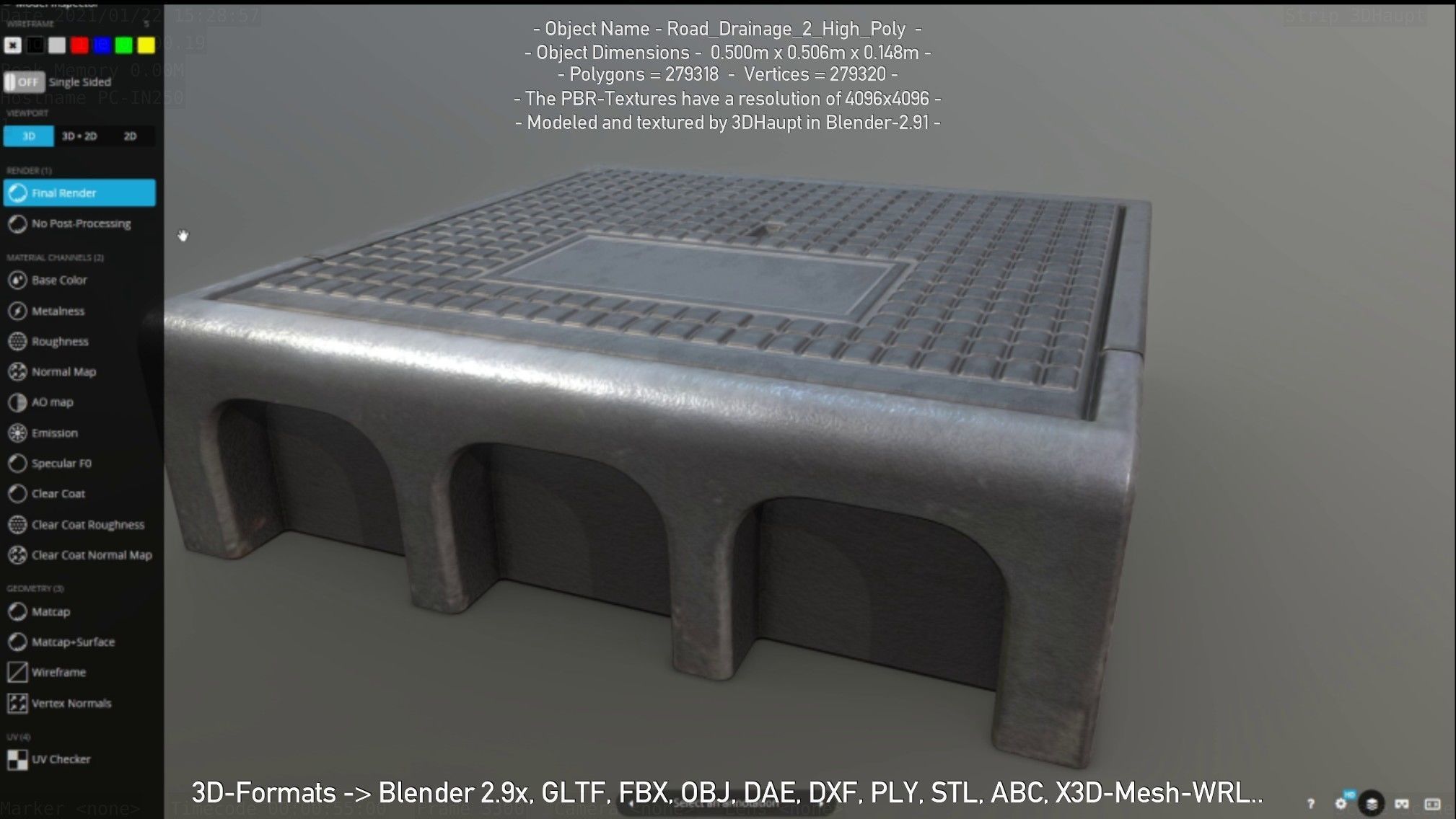 Road Drainage 2 High Poly Version 3D model_51