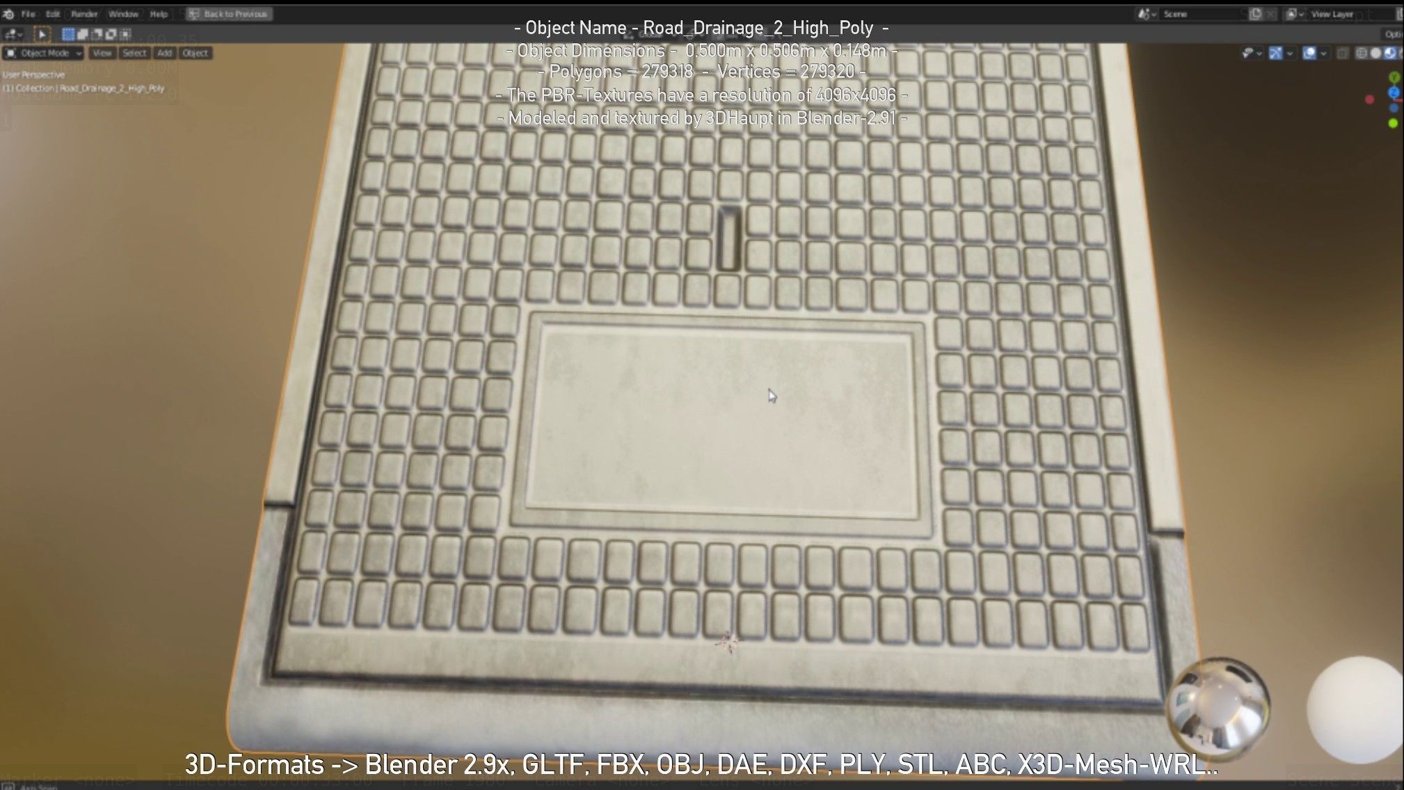 Road Drainage 2 High Poly Version 3D model_19