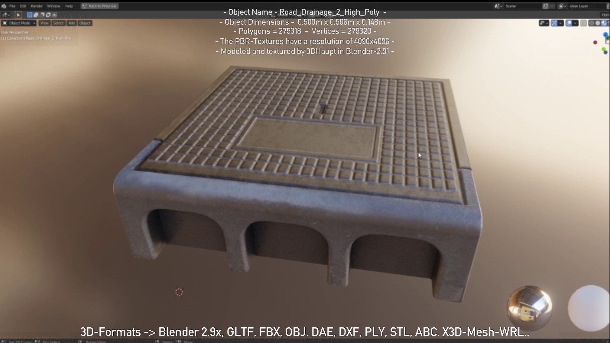 Road Drainage 2 High Poly Version 3D model_115