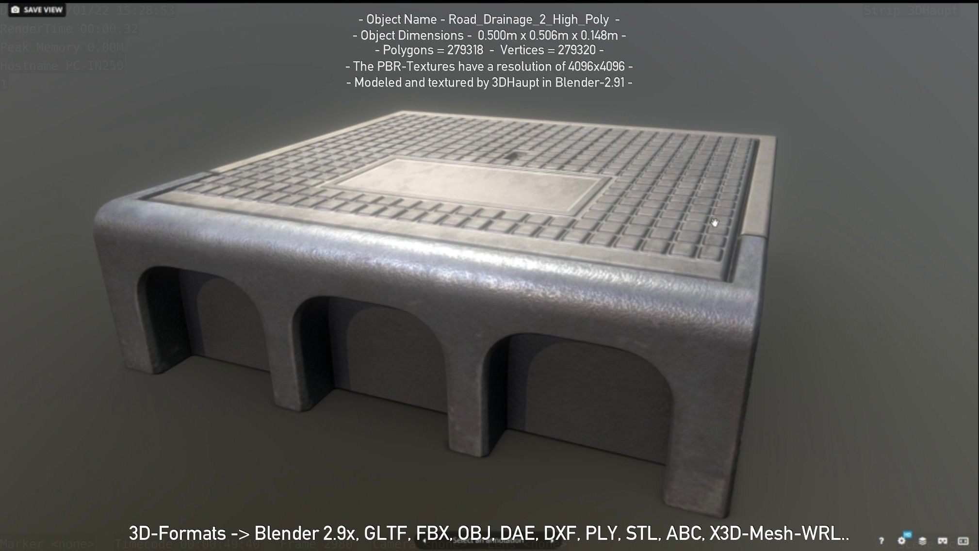 Road Drainage 2 High Poly Version 3D model_48