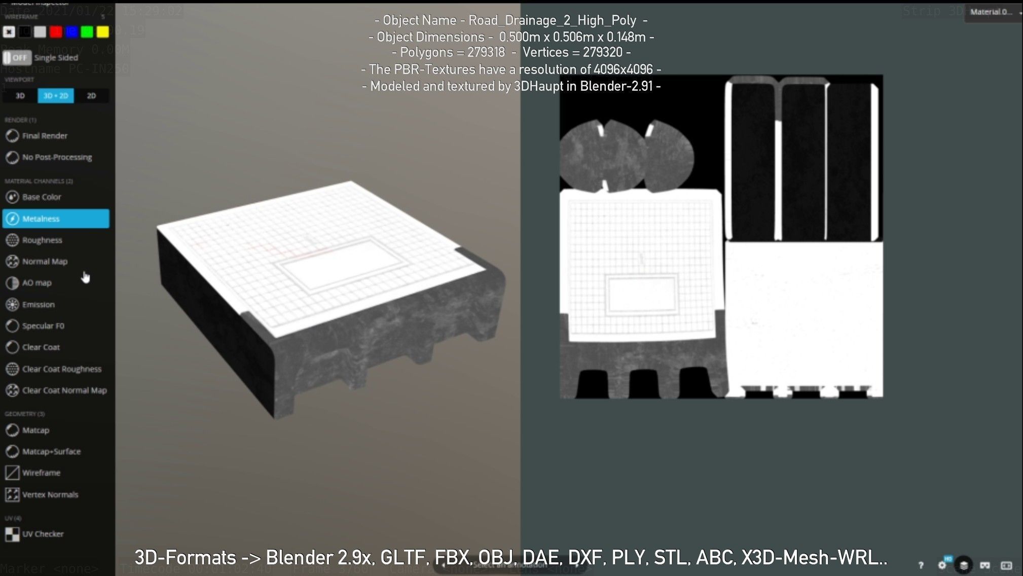 Road Drainage 2 High Poly Version 3D model_56