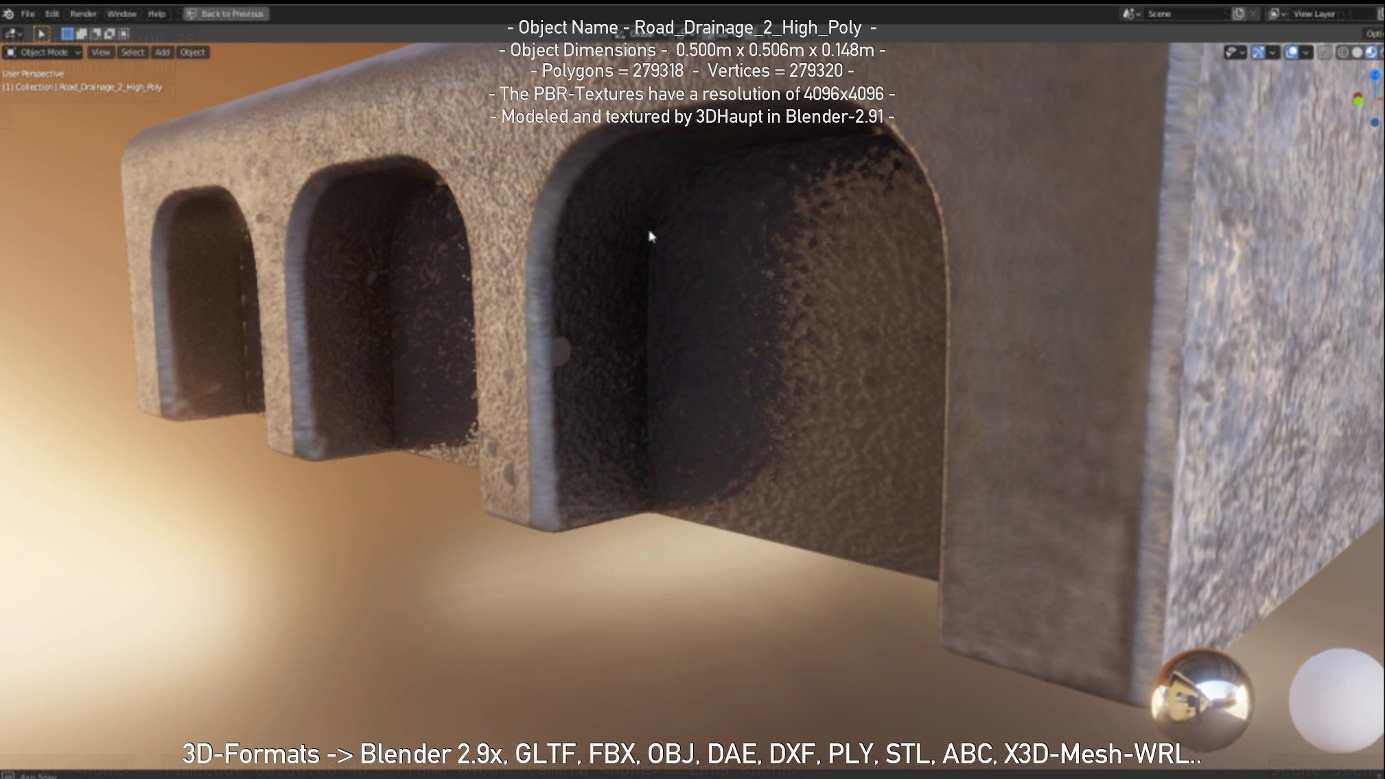 Road Drainage 2 High Poly Version 3D model_33