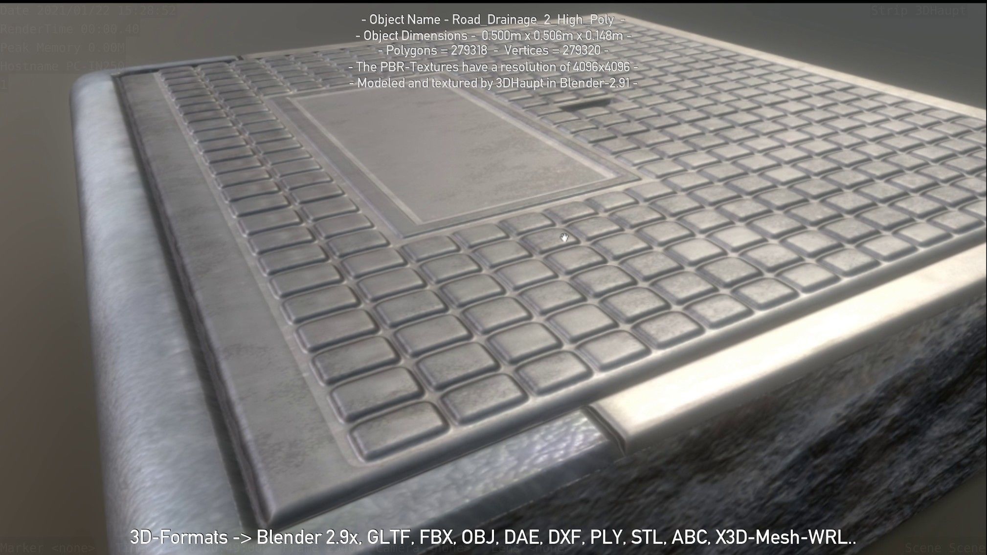 Road Drainage 2 High Poly Version 3D model_22