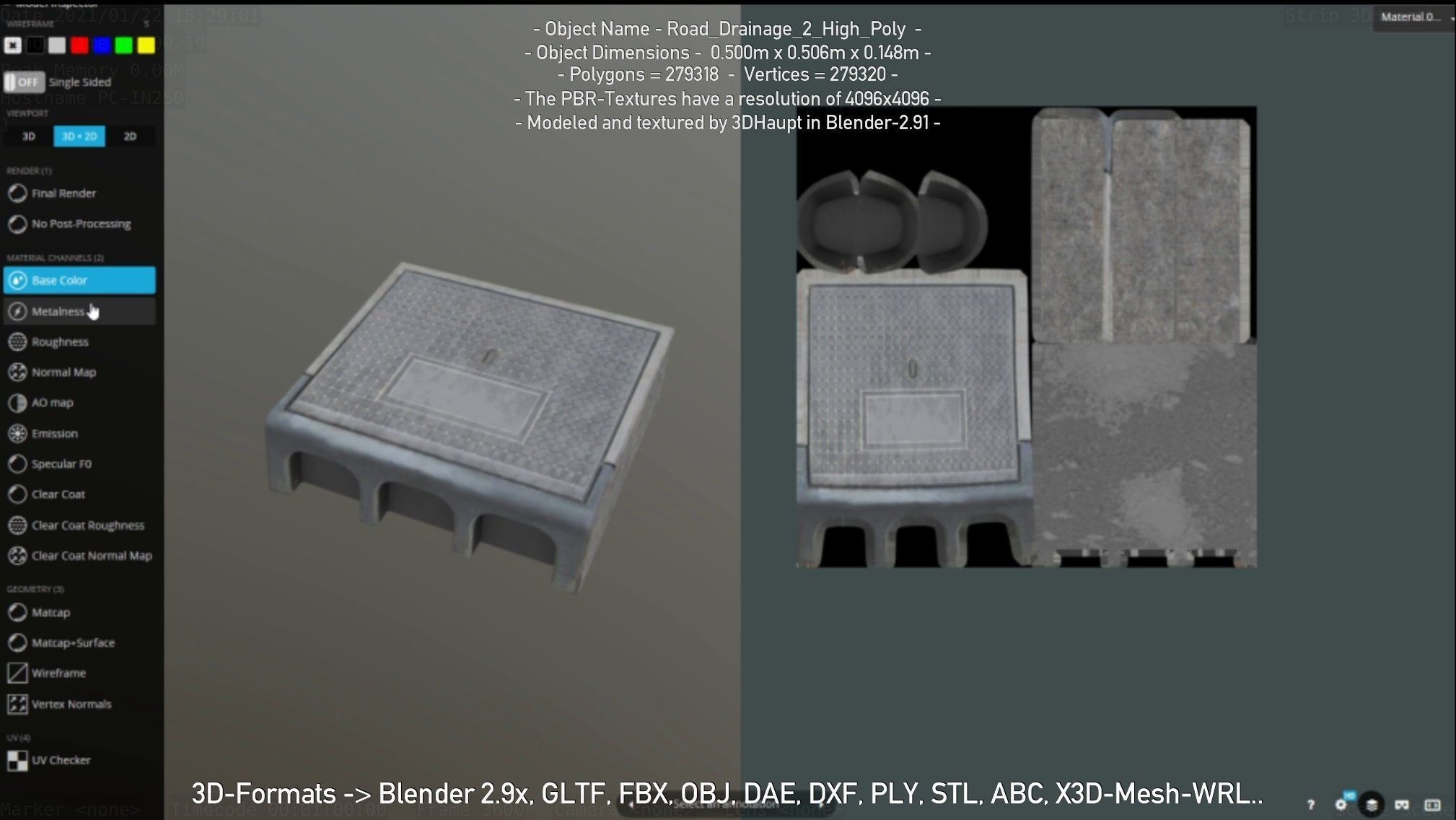 Road Drainage 2 High Poly Version 3D model_90