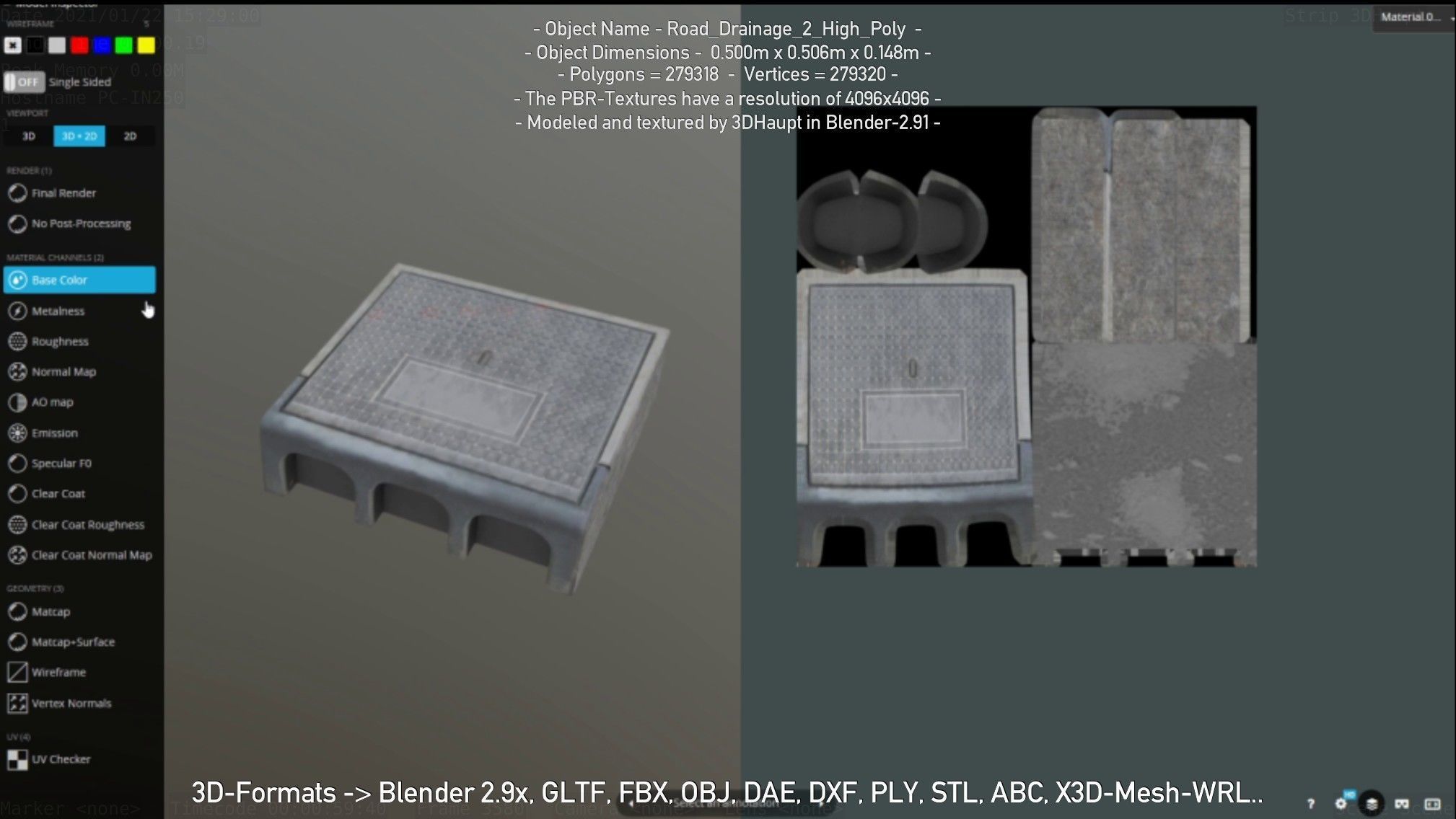 Road Drainage 2 High Poly Version 3D model_23