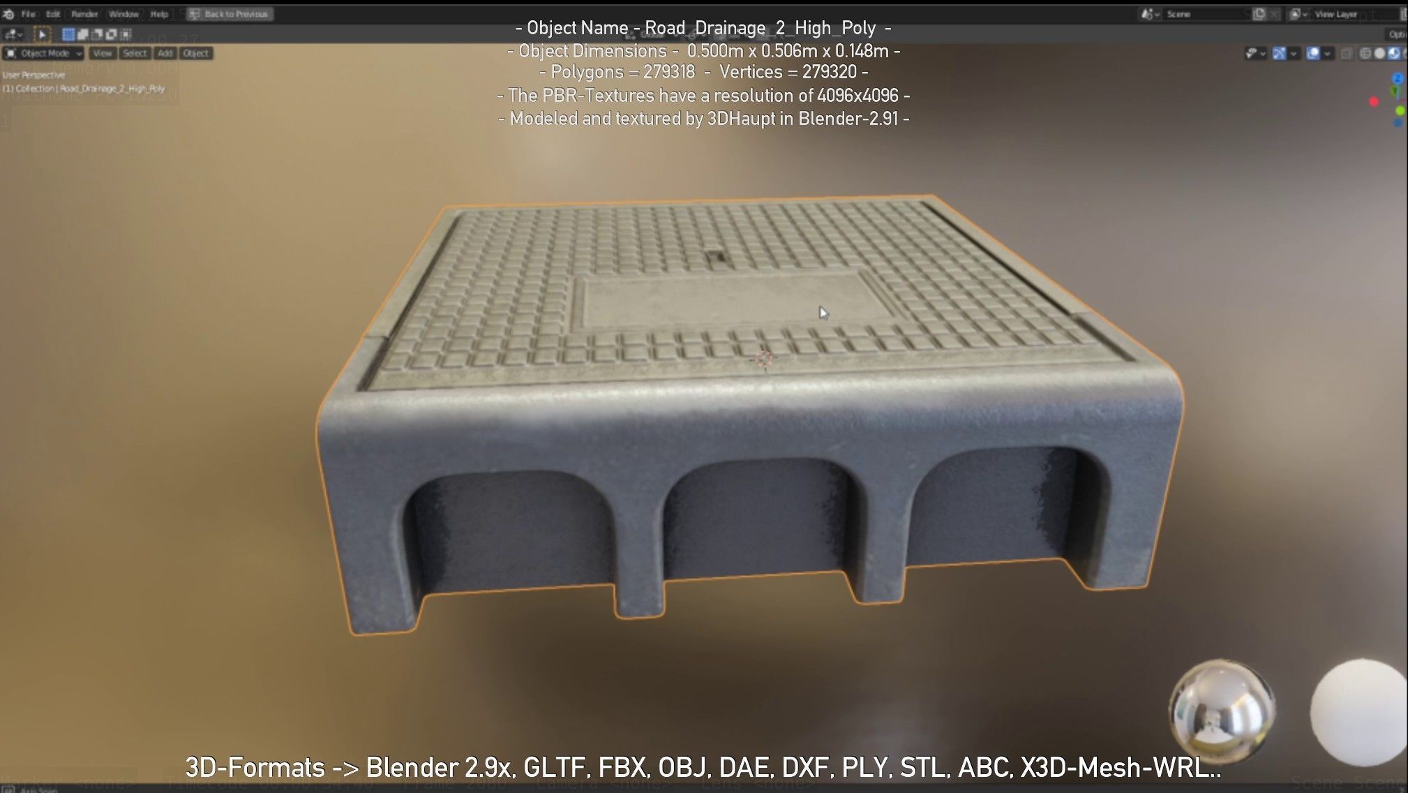 Road Drainage 2 High Poly Version 3D model_39