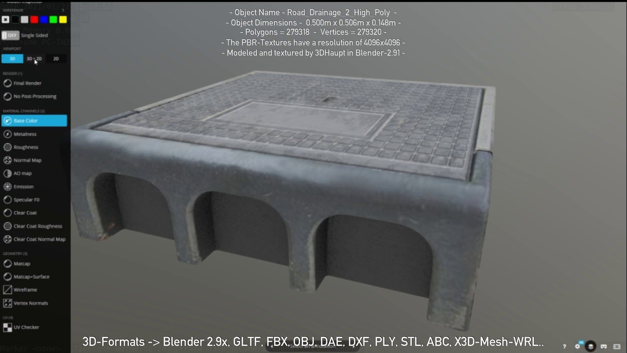 Road Drainage 2 High Poly Version 3D model_130