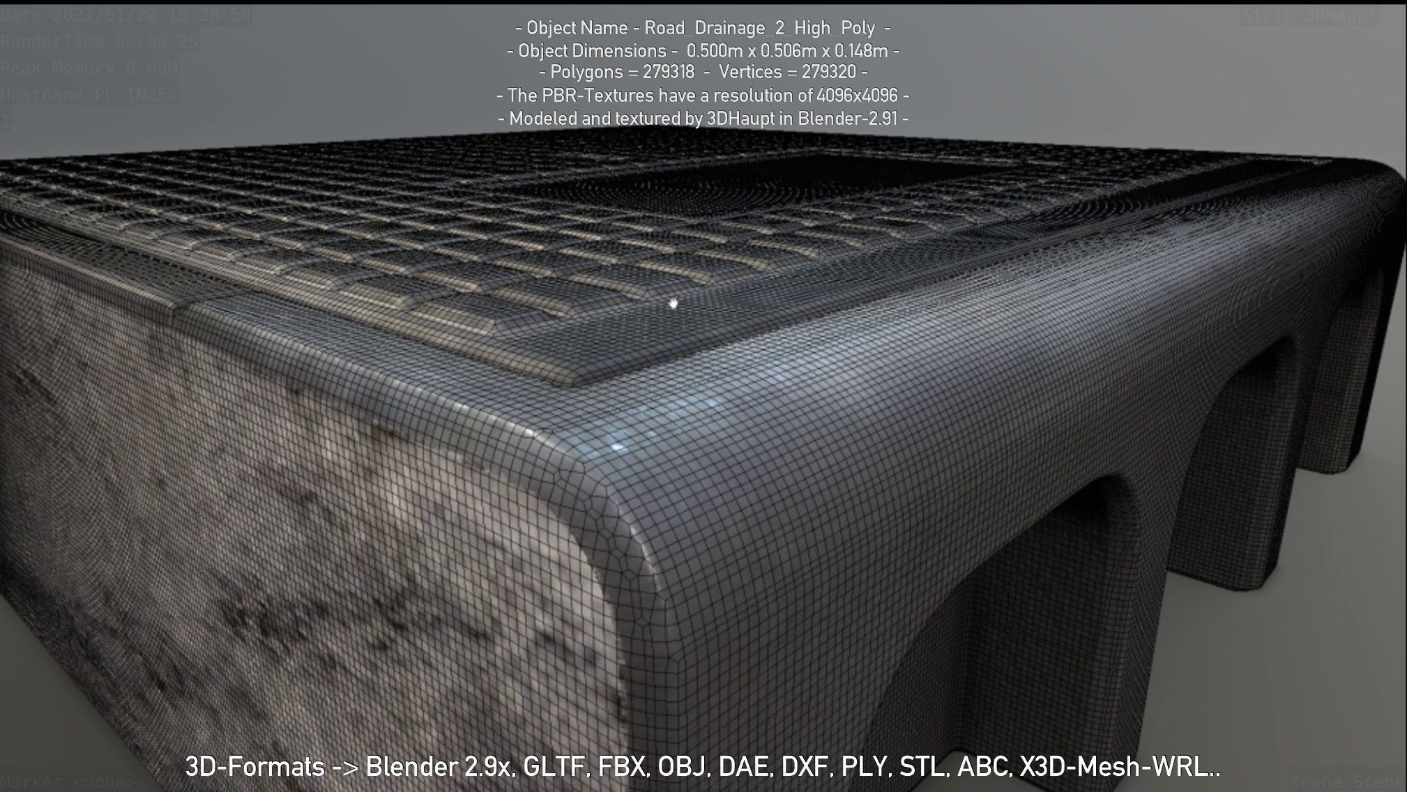 Road Drainage 2 High Poly Version 3D model_85