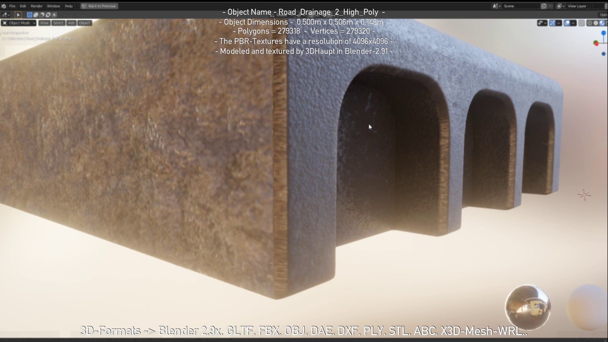 Road Drainage 2 High Poly Version 3D model_112
