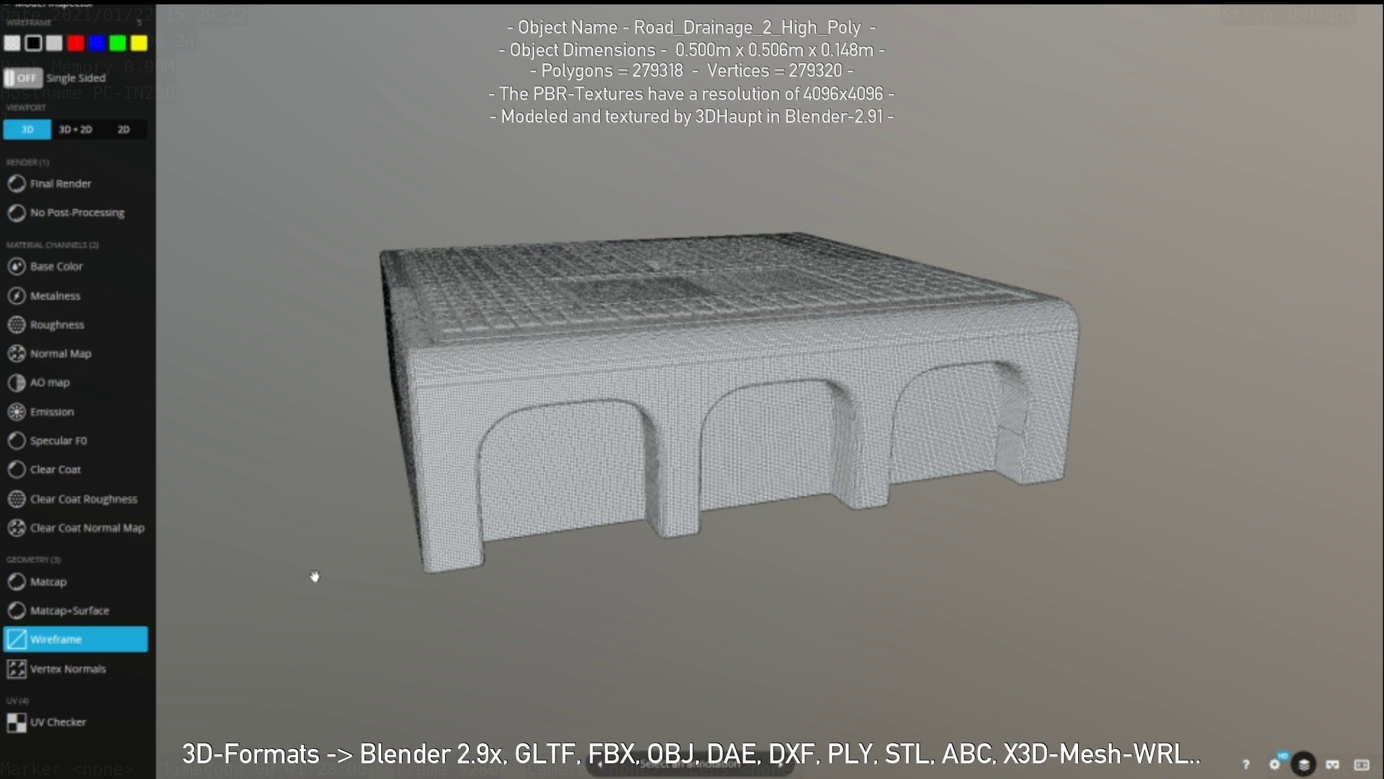 Road Drainage 2 High Poly Version 3D model_143