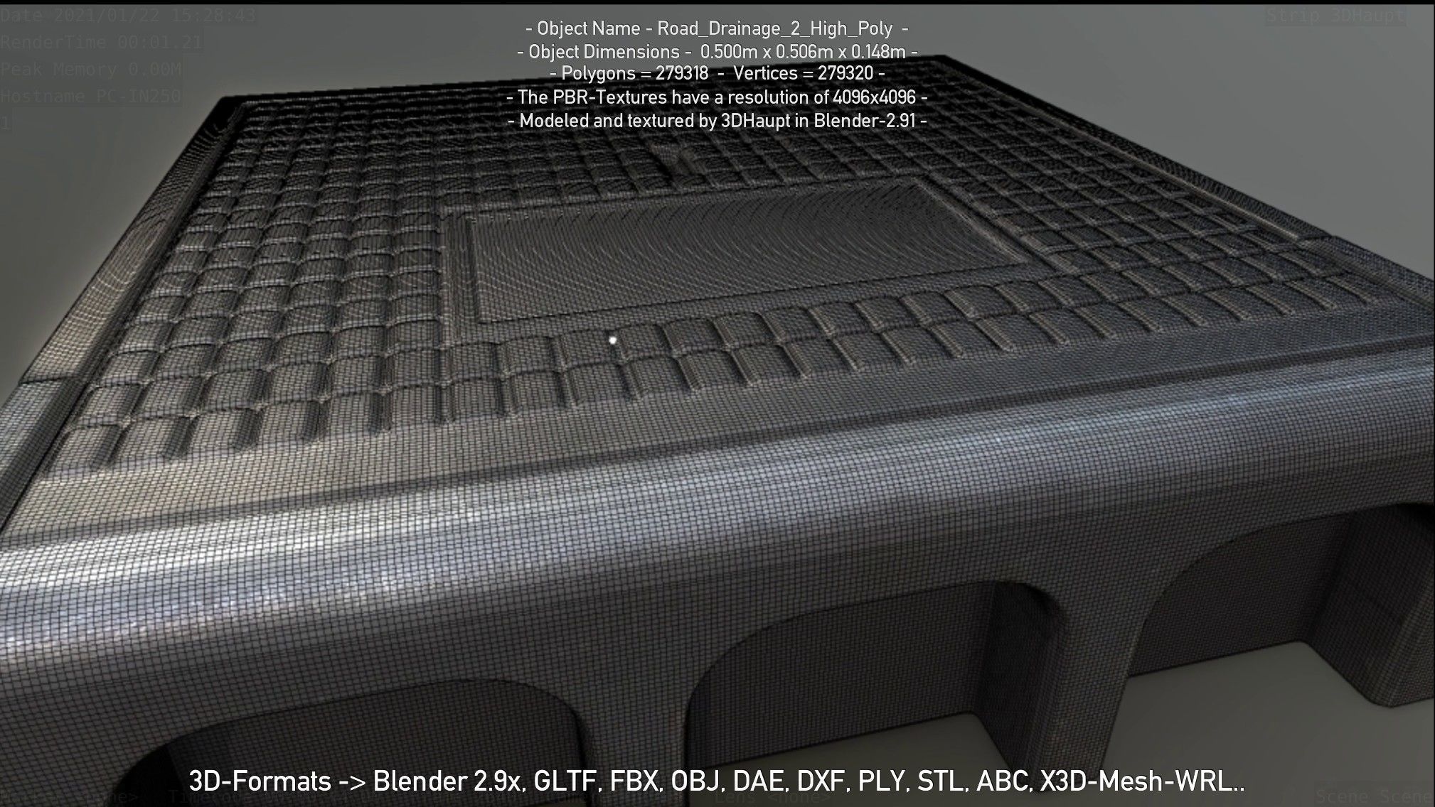 Road Drainage 2 High Poly Version 3D model_125