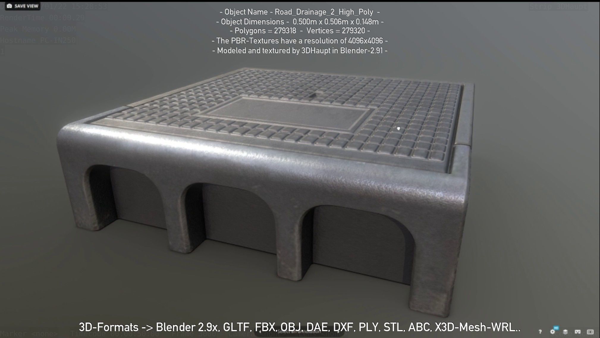 Road Drainage 2 High Poly Version 3D model_86