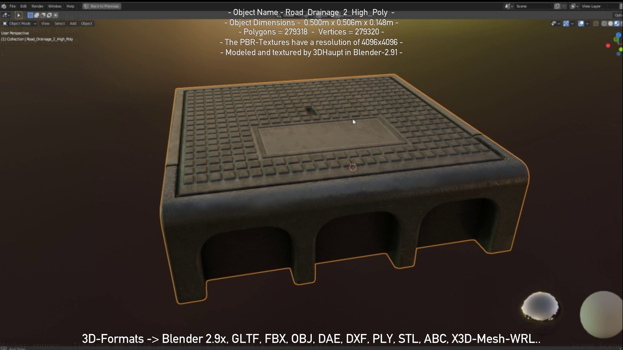 Road Drainage 2 High Poly Version 3D model_149