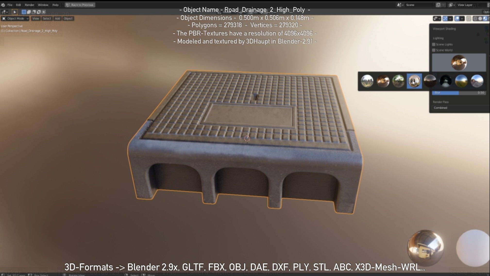 Road Drainage 2 High Poly Version 3D model_95