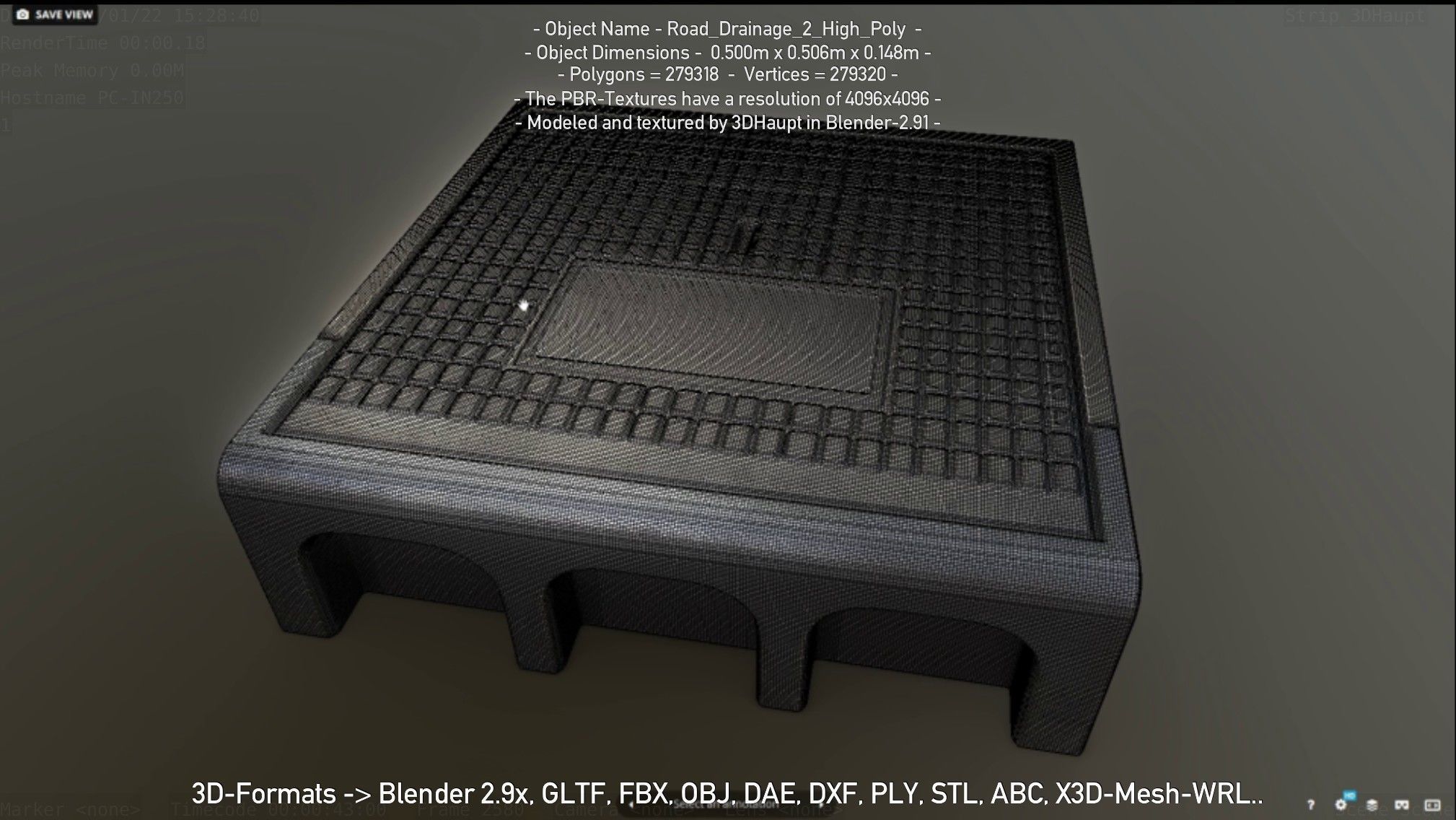 Road Drainage 2 High Poly Version 3D model_45