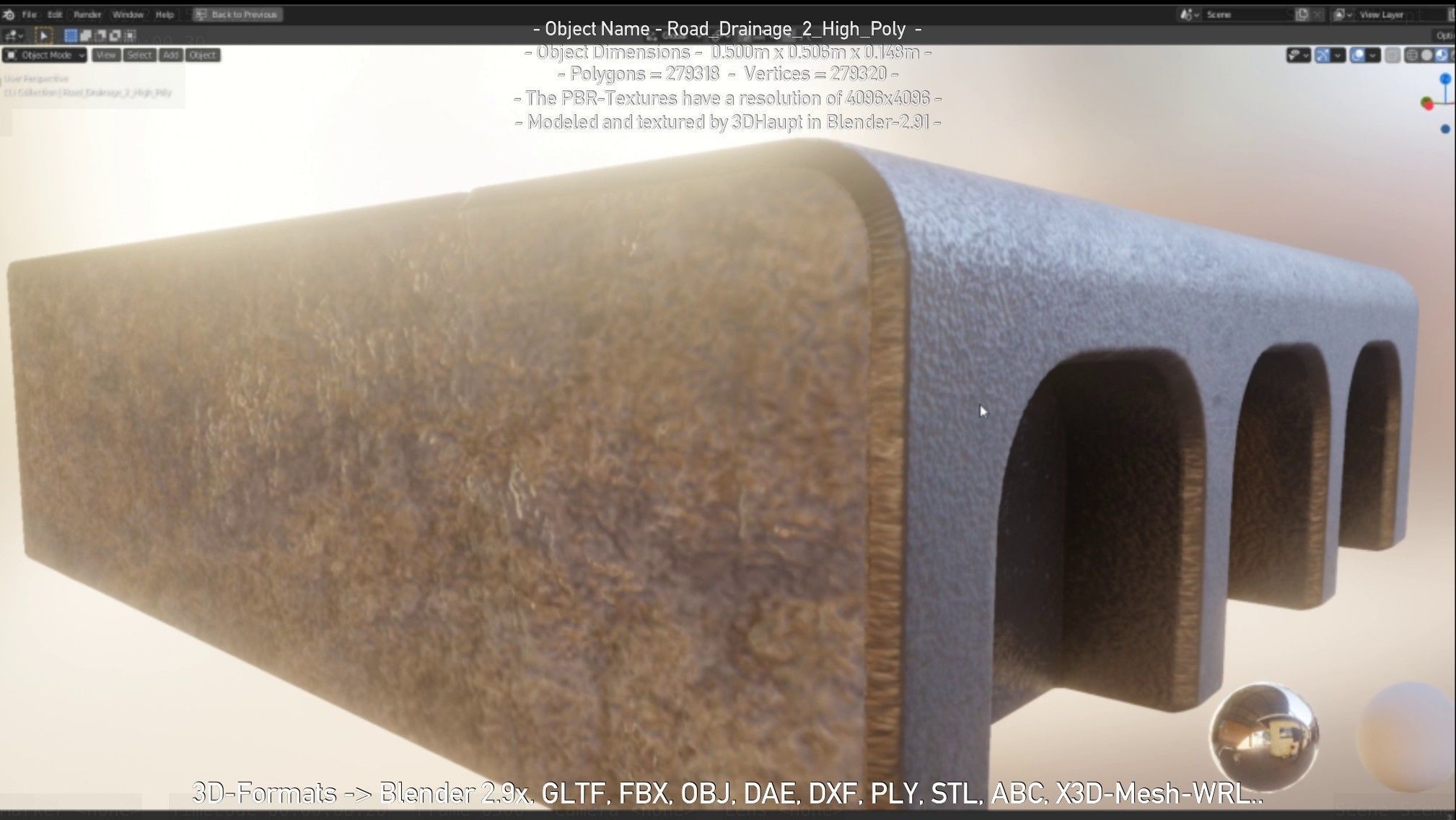 Road Drainage 2 High Poly Version 3D model_44