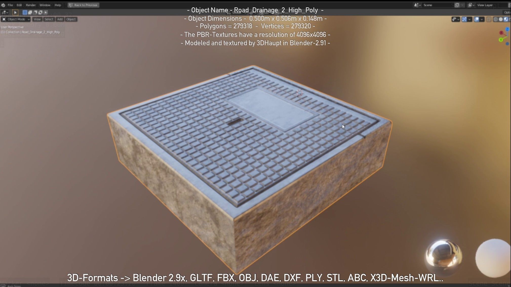 Road Drainage 2 High Poly Version 3D model_128