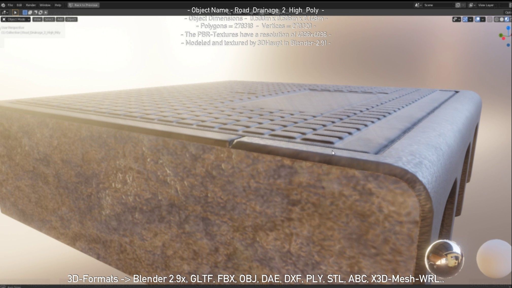 Road Drainage 2 High Poly Version 3D model_6