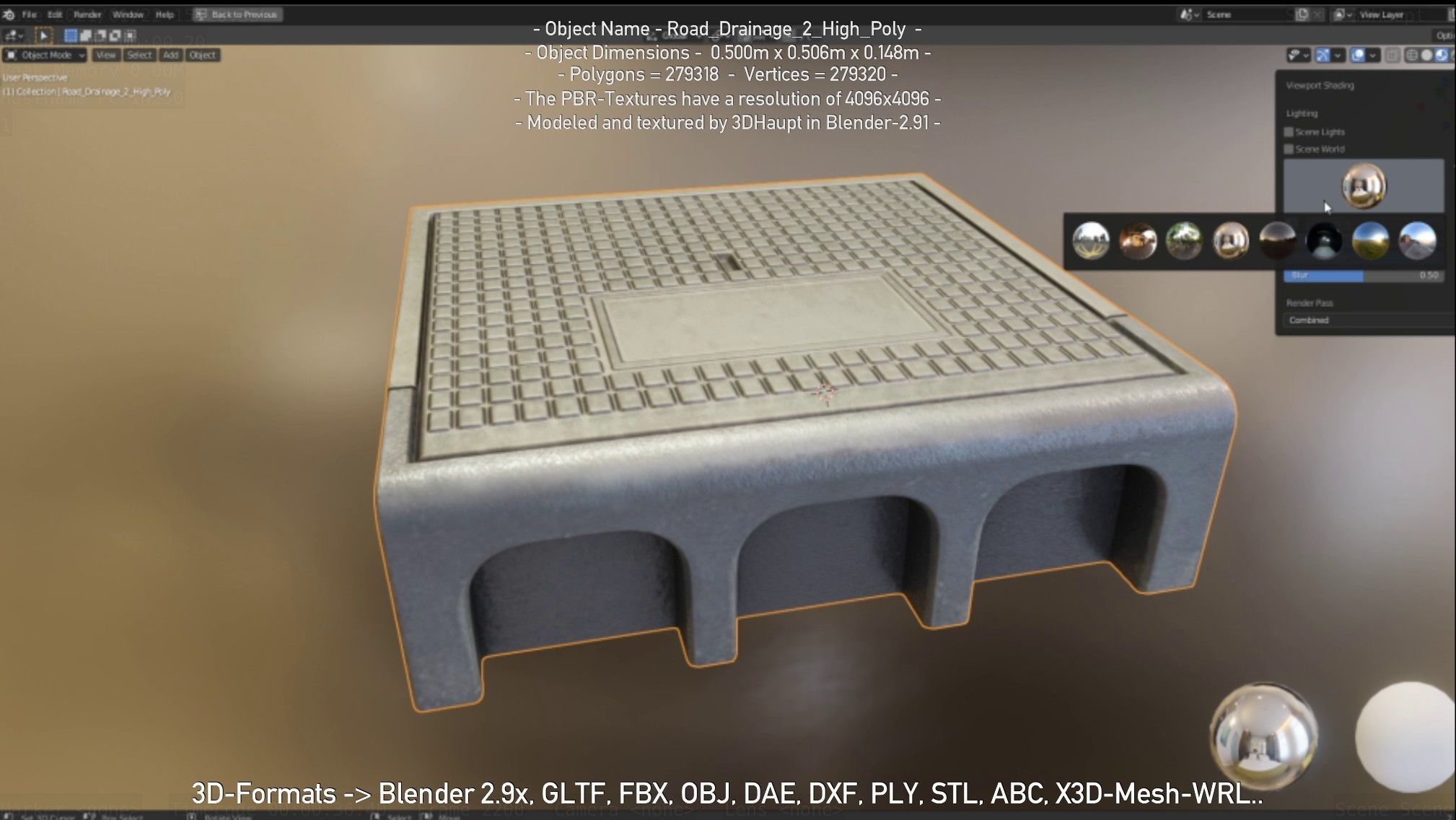 Road Drainage 2 High Poly Version 3D model_148