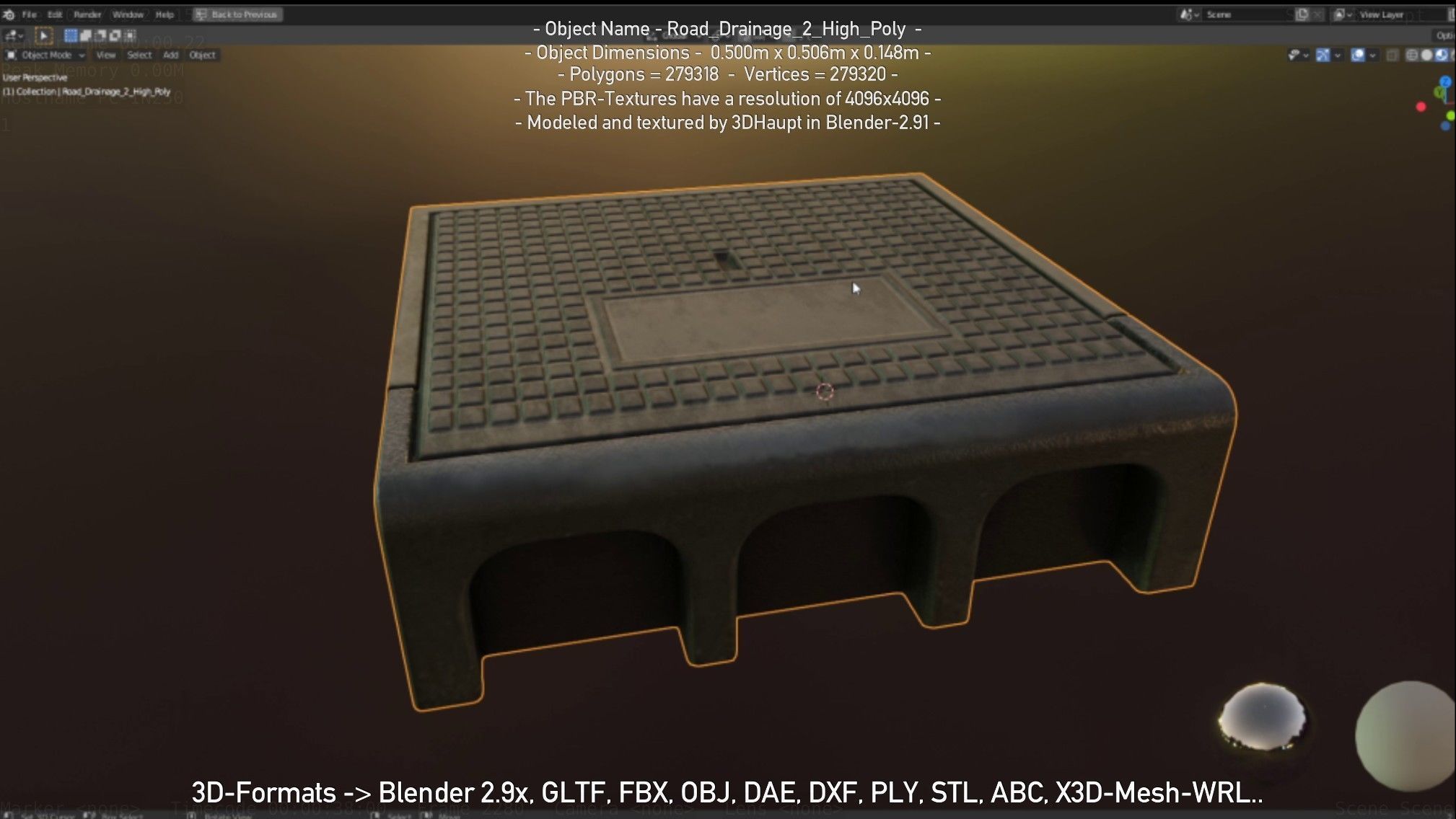 Road Drainage 2 High Poly Version 3D model_41