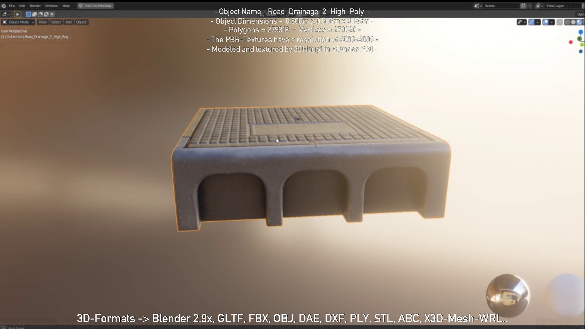 Road Drainage 2 High Poly Version 3D model_119