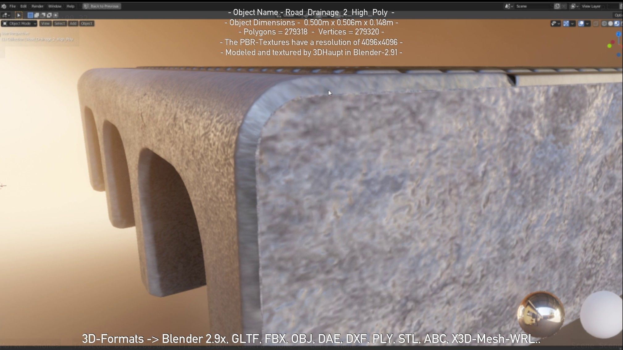 Road Drainage 2 High Poly Version 3D model_111