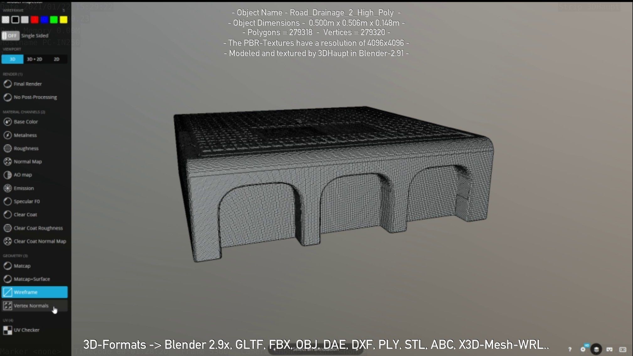 Road Drainage 2 High Poly Version 3D model_103