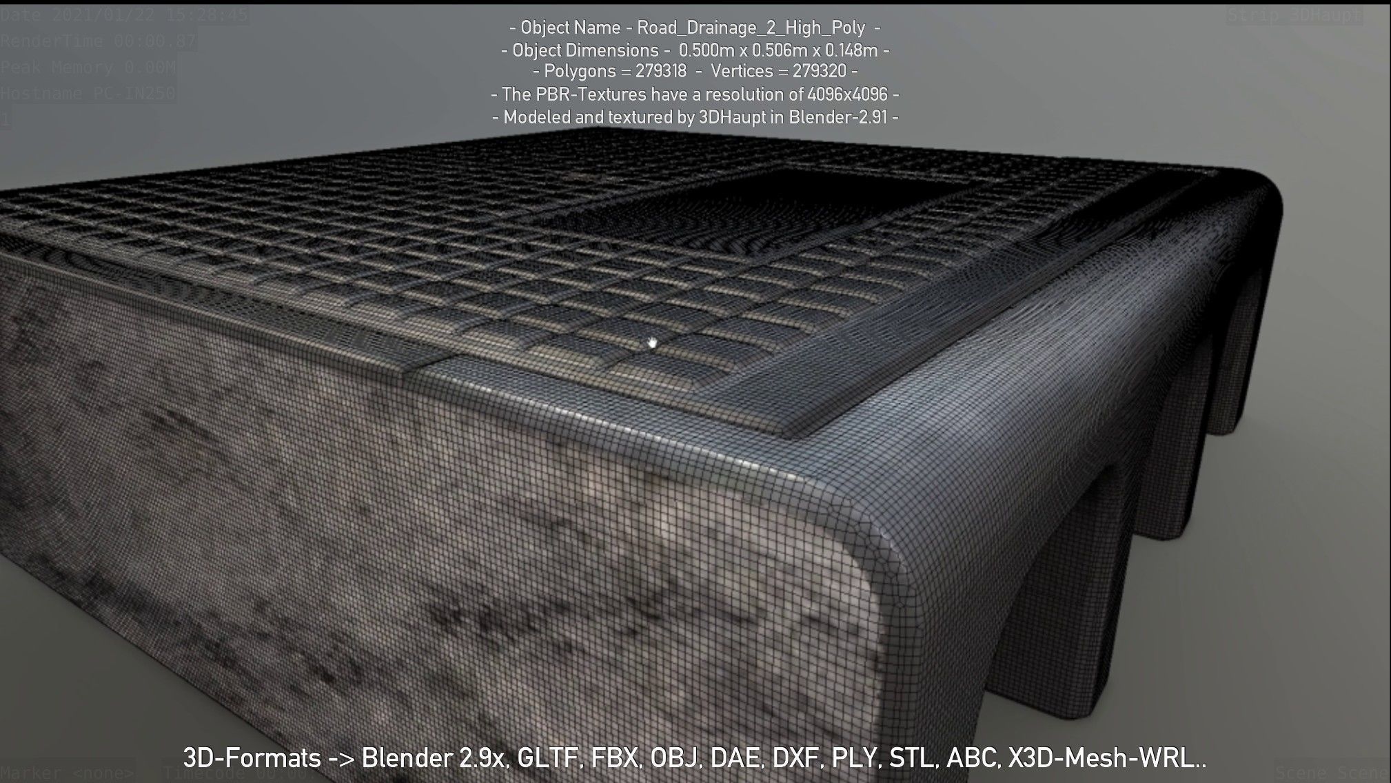 Road Drainage 2 High Poly Version 3D model_21