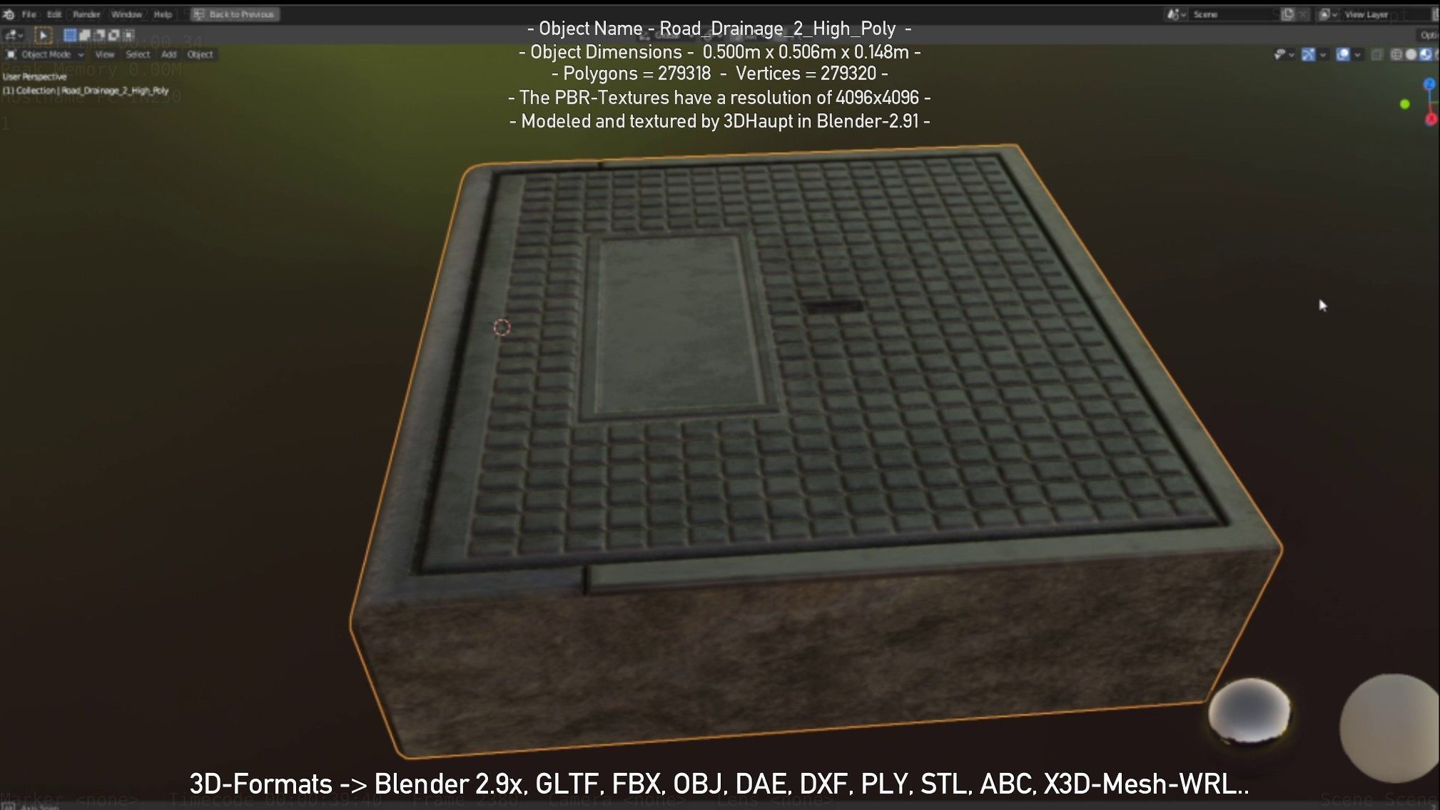 Road Drainage 2 High Poly Version 3D model_42